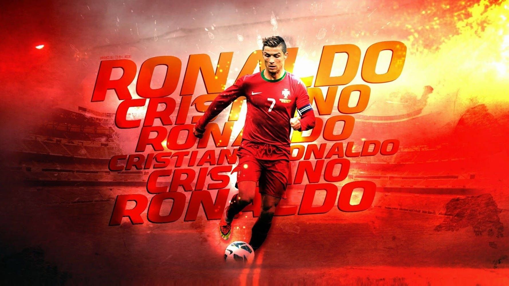 1778x1000 Download Cristiano Ronaldo Cool Fiery Red Graphic Artwork Wallpaper