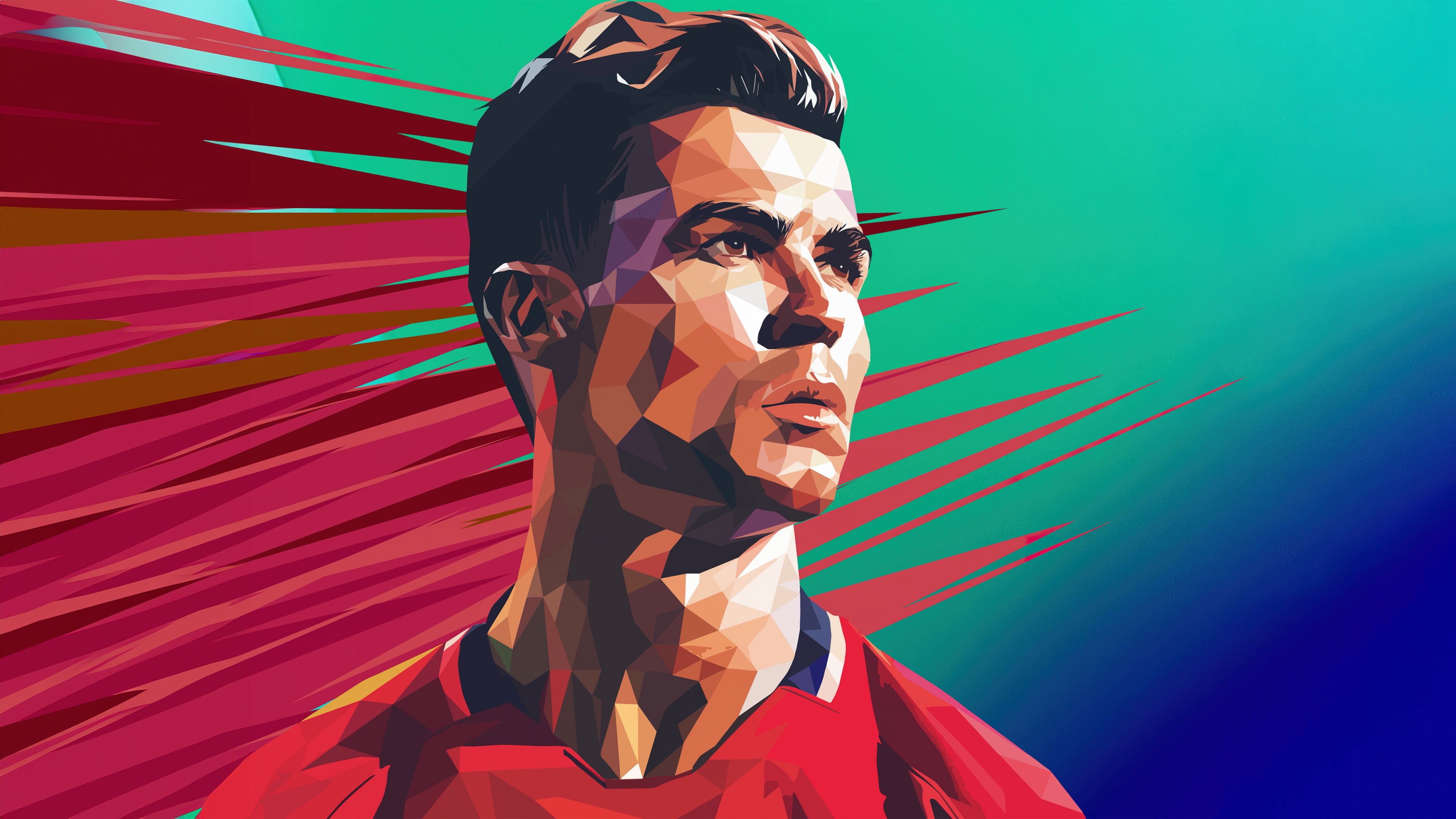 3840x2160 Cristiano Ronaldo Wallpaper 4K, Low poly, Portrait, 5K