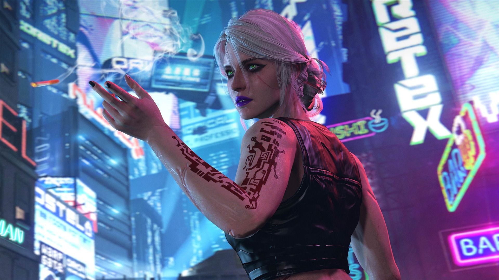 1920x1080 Ciri Cyberpunk 2077 TV Video Game