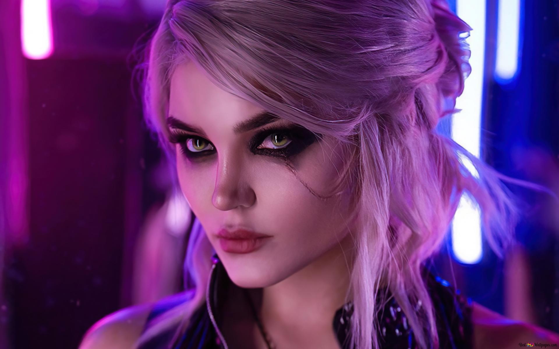 1920x1200 Cyberpunk 2077' Video Game (Ciri from 'The Witcher 3' Cosplay Girl) 4K wallpaper download