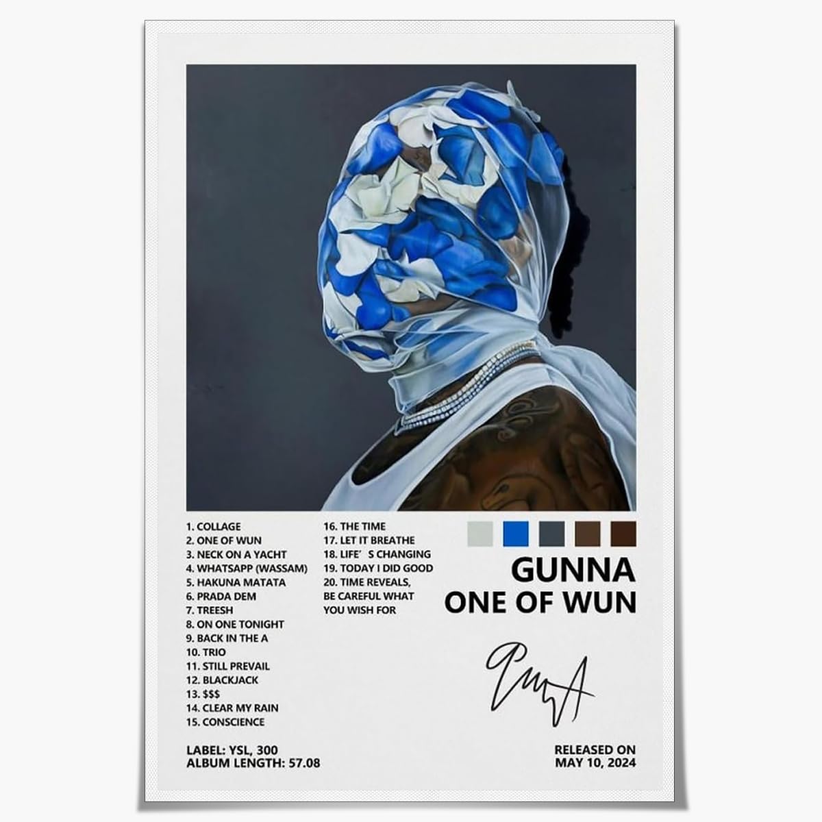 1200x1200 Gunna Poster One of Wun Album Cover Poster for Bedroom Aesthetic Canvas Art Wall Decor8x12inch Unframed : Amazon.ca: Home
