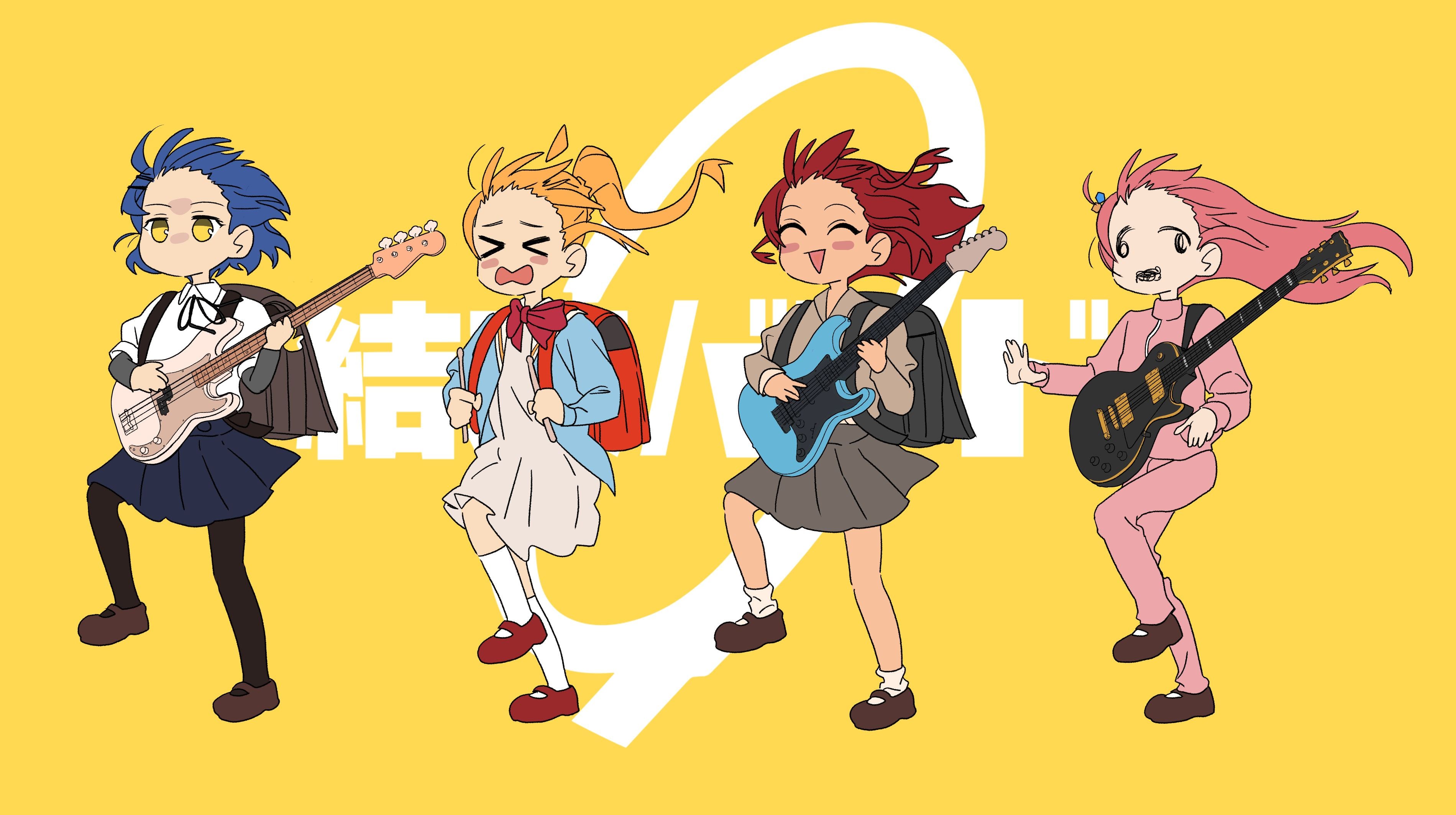 3799x2126 Bocchi the Rock! HD Wallpaper Featuring Hitori & Friends in Actionx2126
