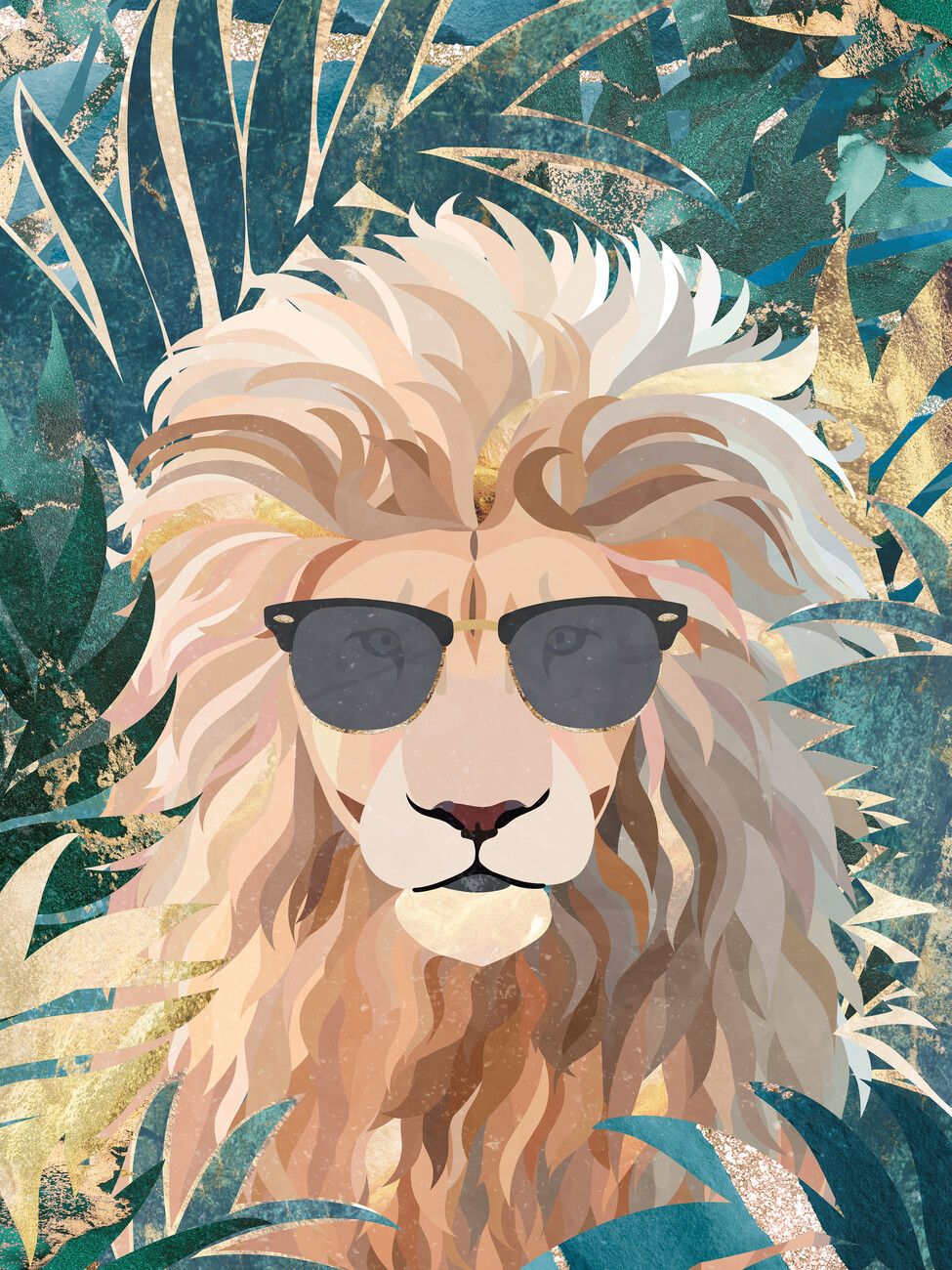 975x1300 Poster Cool Lion in the jungle