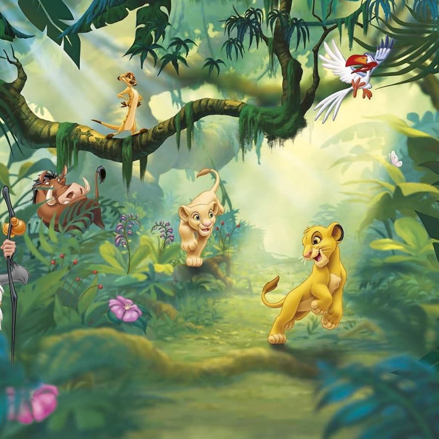 894x894 8 475 Multicoloured Lion King Jungle Komar Wallpaper