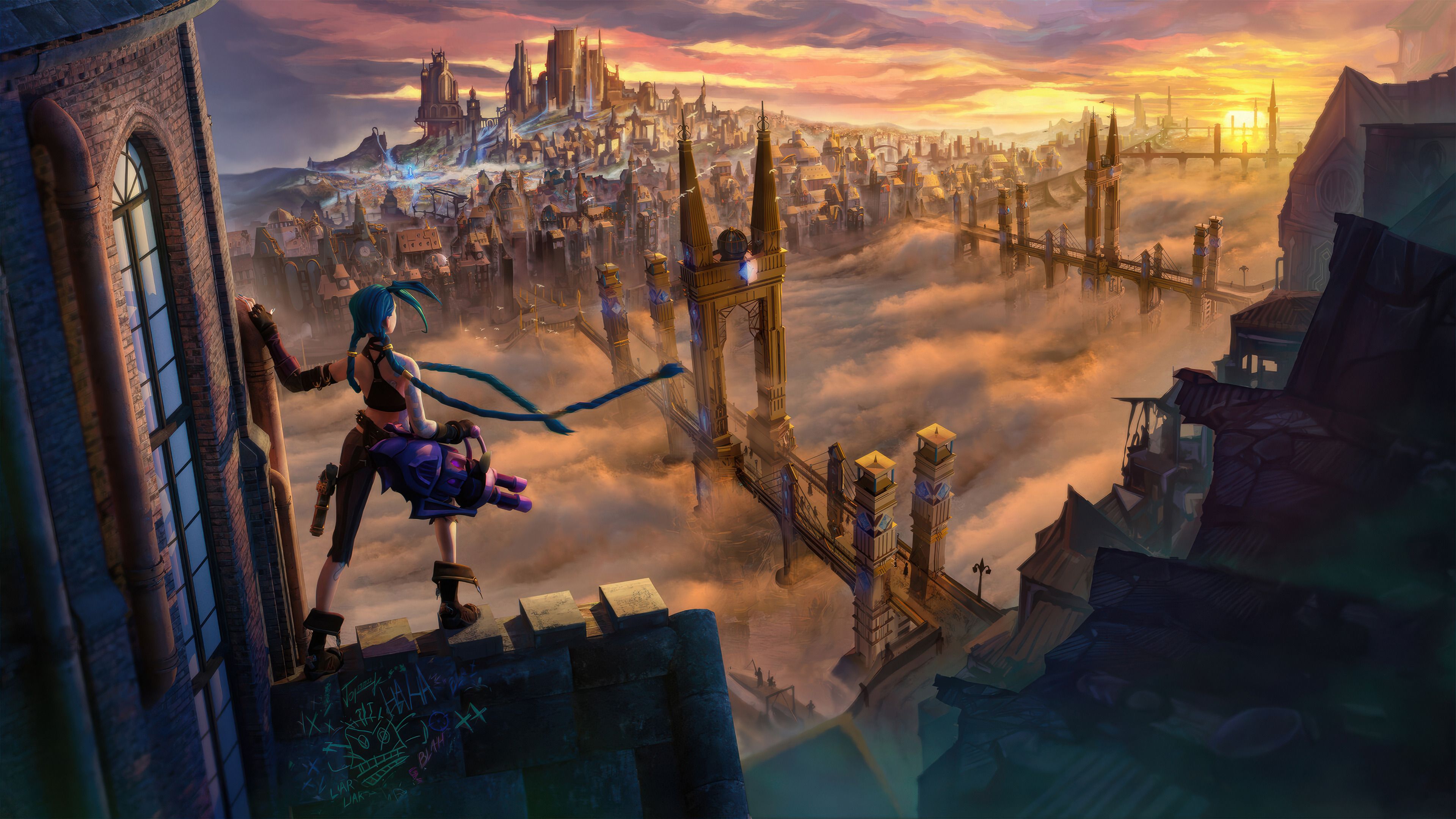 3840x2160 Jinx Arcane Netflix Series Wallpaper 4K HD PC b