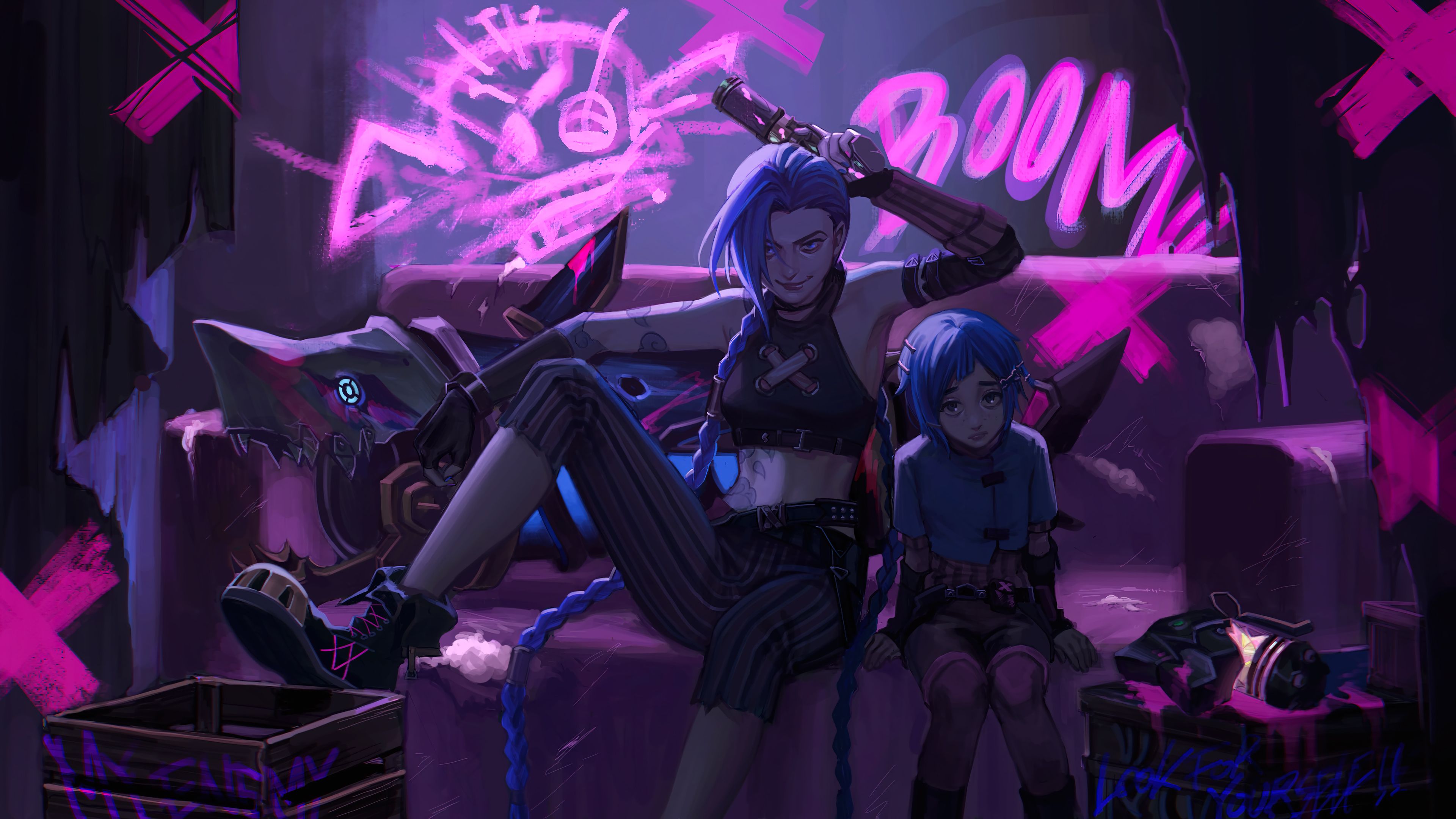 3840x2160 Arcane Jinx Wallpaper 4K PC Desktop e