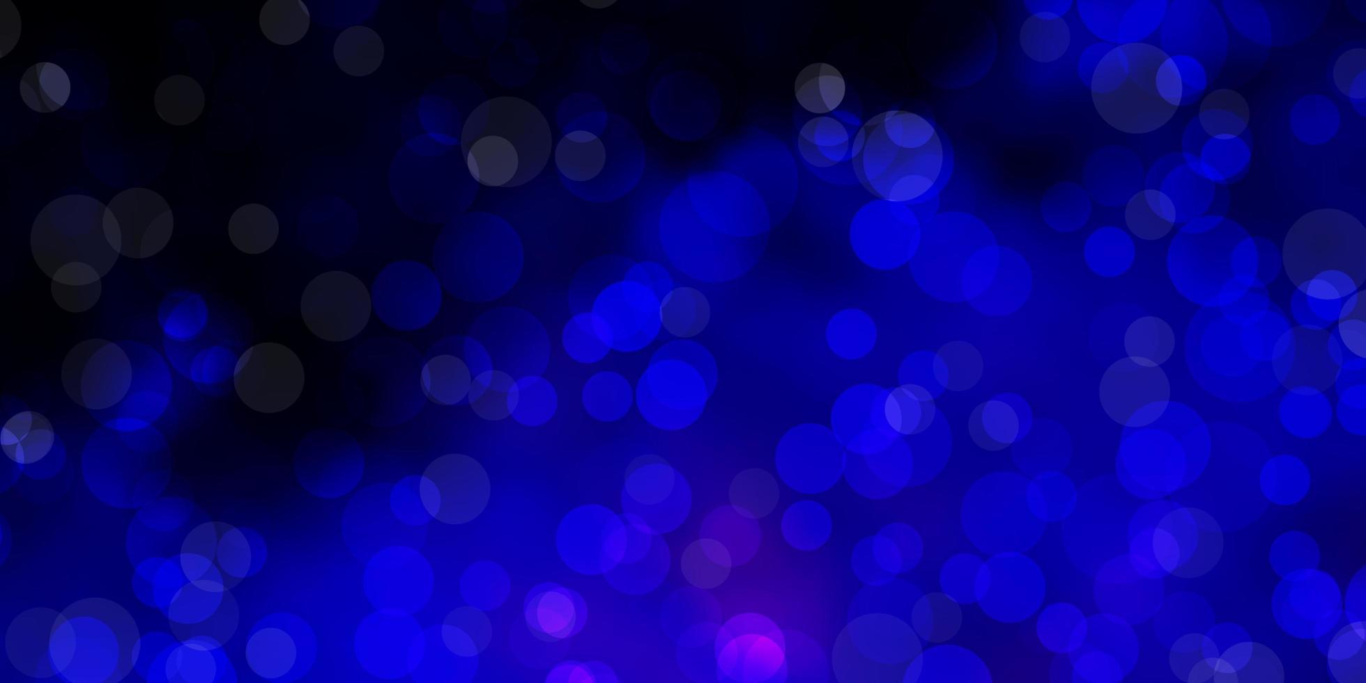 1960x980 Dark BLUE vector background with bubbles. Abstract colorful disks on simple gradient background. Design for posters, banners