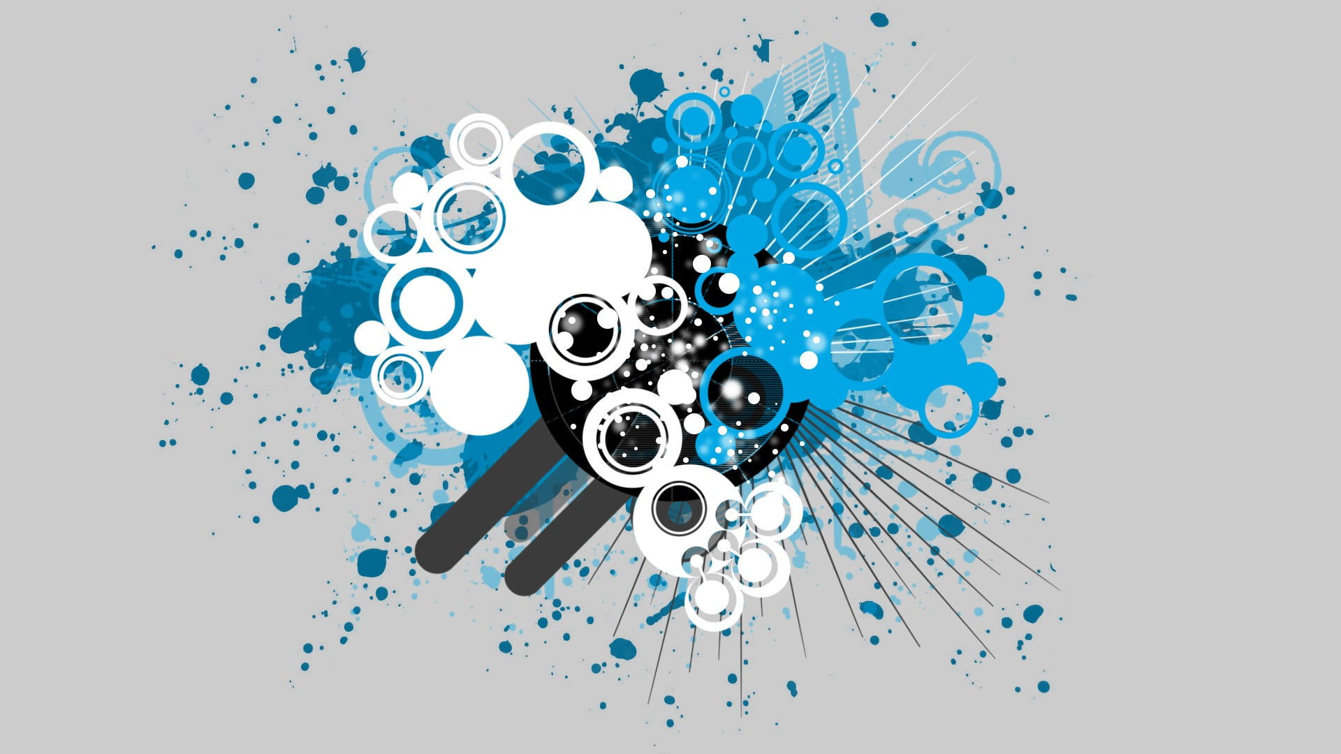 1920x1080 Blue, white, and black paint splatter wallpaper, vector HD wallpaper