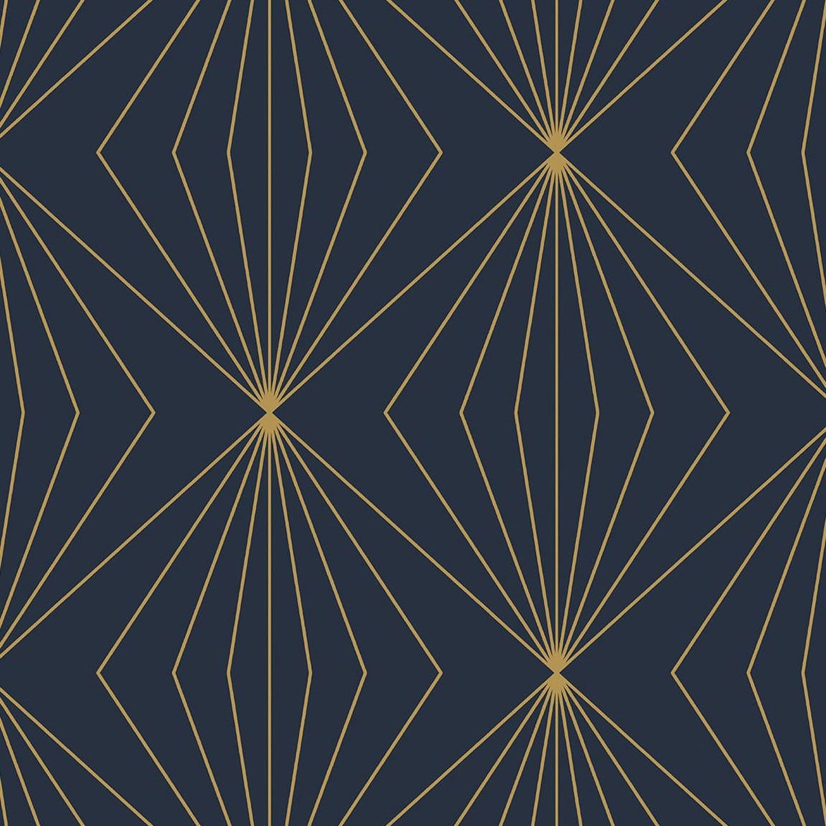1200x1200 Seabrook Designs Diamond Vector Navy Blue & Metallic Gold Wallpaper