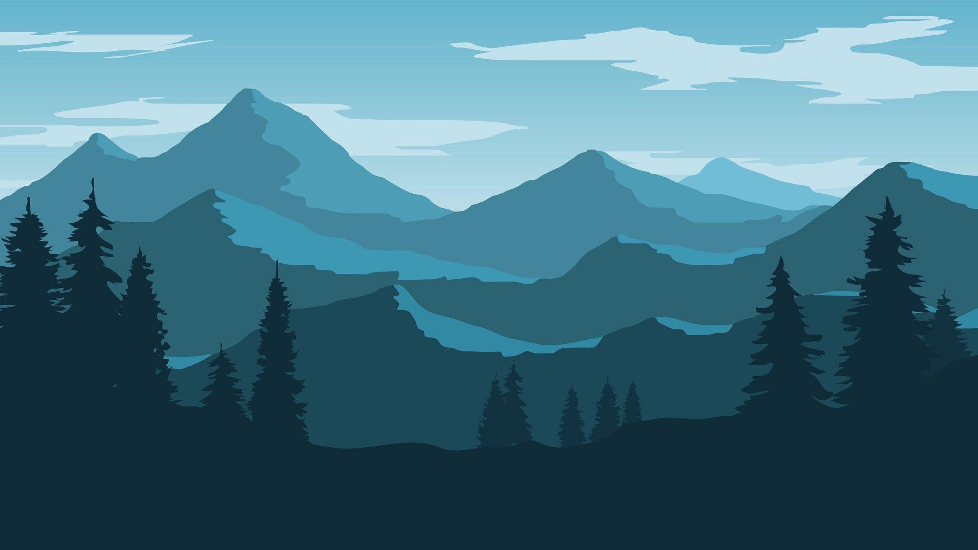 3840x2160 Dark Blue Mountains ( 3840x2160)