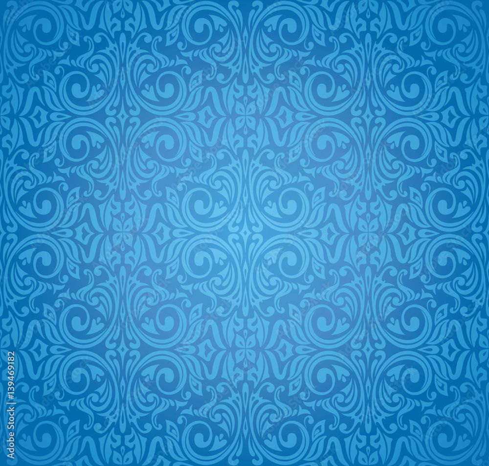 1000x953 Turkish dark blue vector pattern wallpaper design background Stock Vector