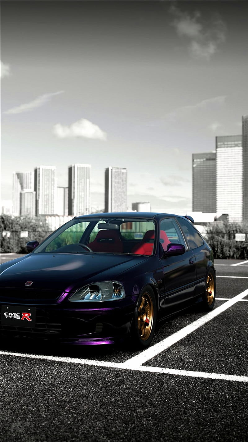800x1423 Civic Type R (EK9), Cars, Ek Jdm, Purple, B Type r, Gt sport, , Honda, HD phone wallpaper