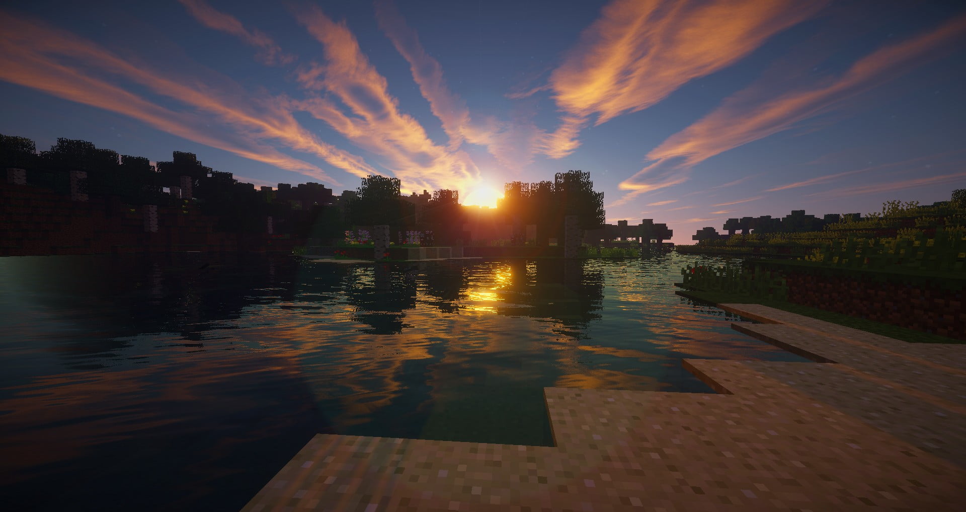 1920x1017 Minecraft game application, Minecraft, shaders, video games HD wallpaper