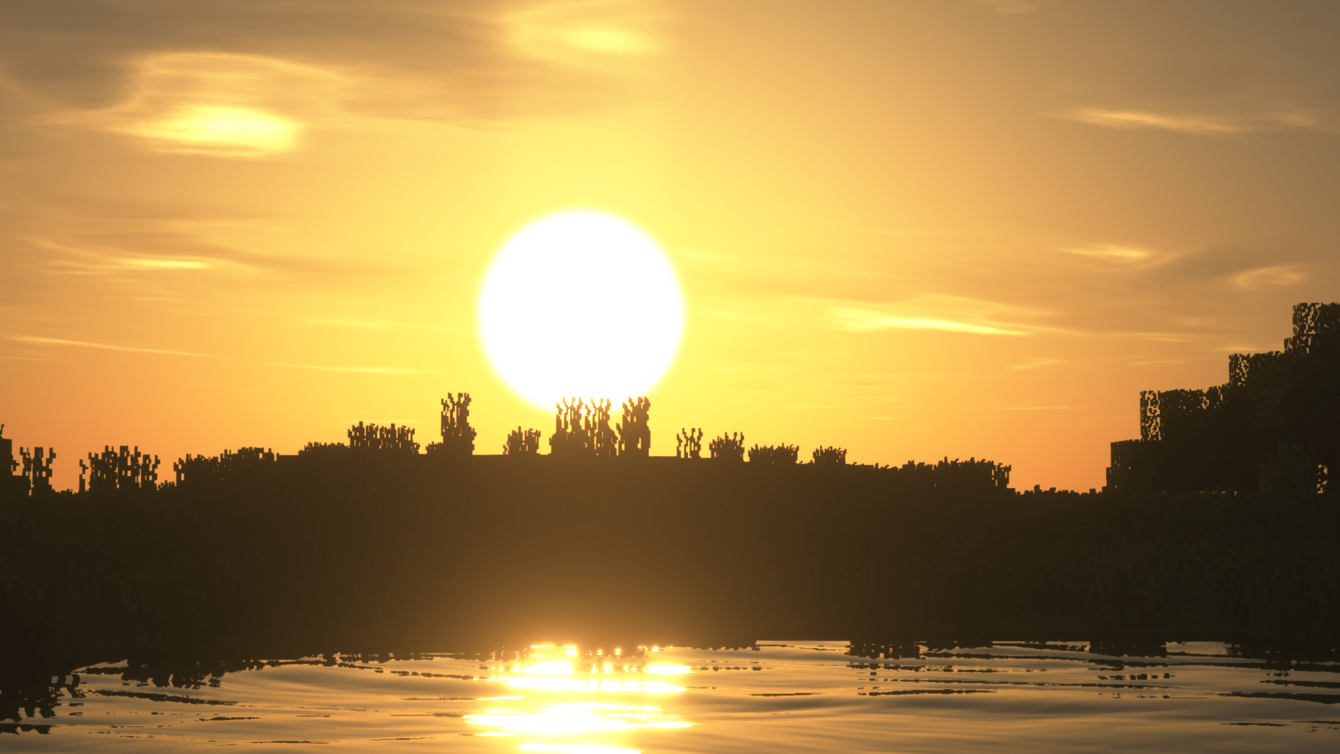 1920x1080 Minecraft sunset with shaders [1920x1080]