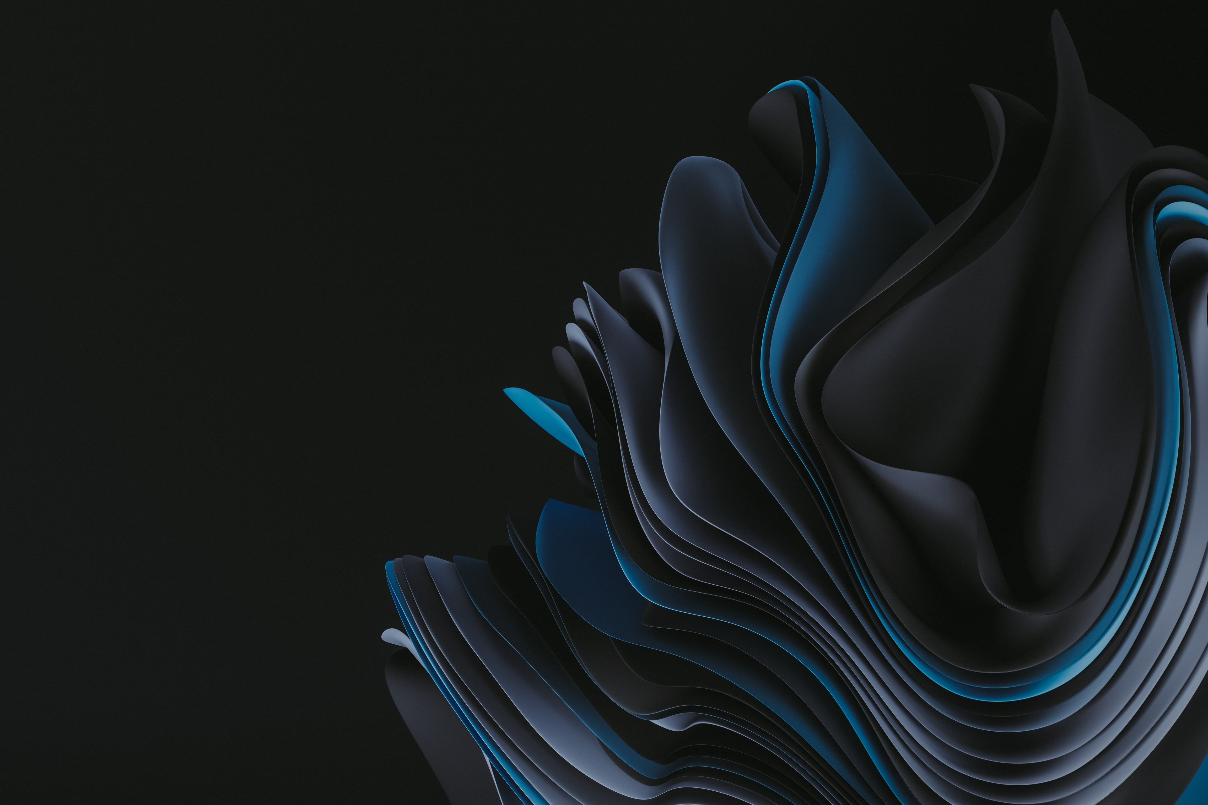 4608x3072 Windows 11 4k Black Blue Art Wallpaper, HD Artist 4K Wallpaper, Image and Background
