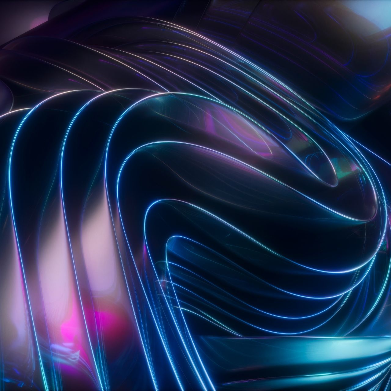 1280x1280 Metallic Wallpaper 4K, Blue abstract, Abstract art