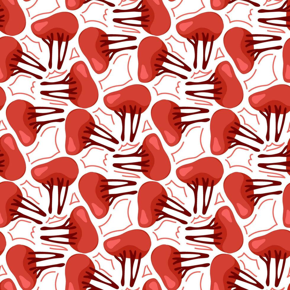 980x980 A Cartoon Style Pattern Of A Human Spleen. Seamless Vector Repeating Human Internal Organ With An Inscription. Suitable For Any Web Design. Medicine, Health, Human