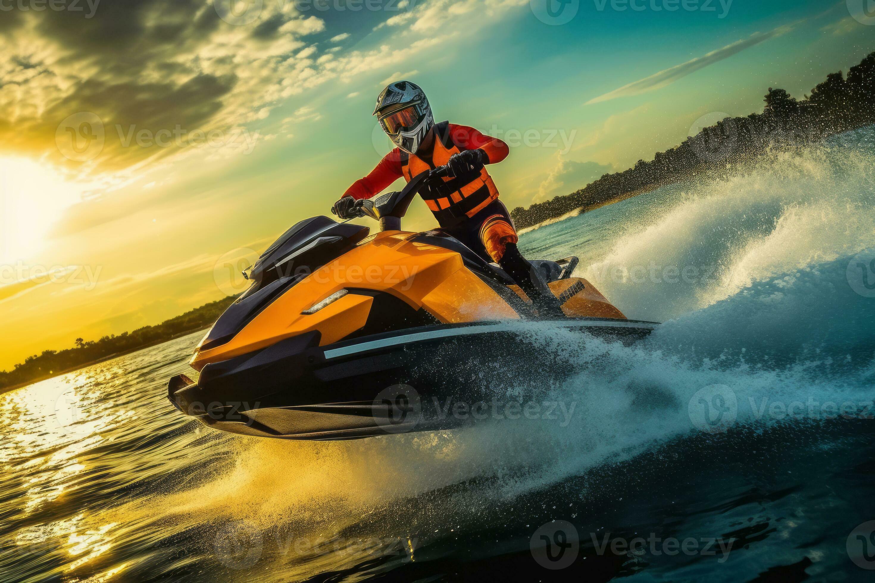 2940x1960 An Action Packed Image Featuring Engaging In Thrilling Water Sports Such As Jet Skiing. Concept The Spirit Of Adventure And Summer Excitement. Generative AI