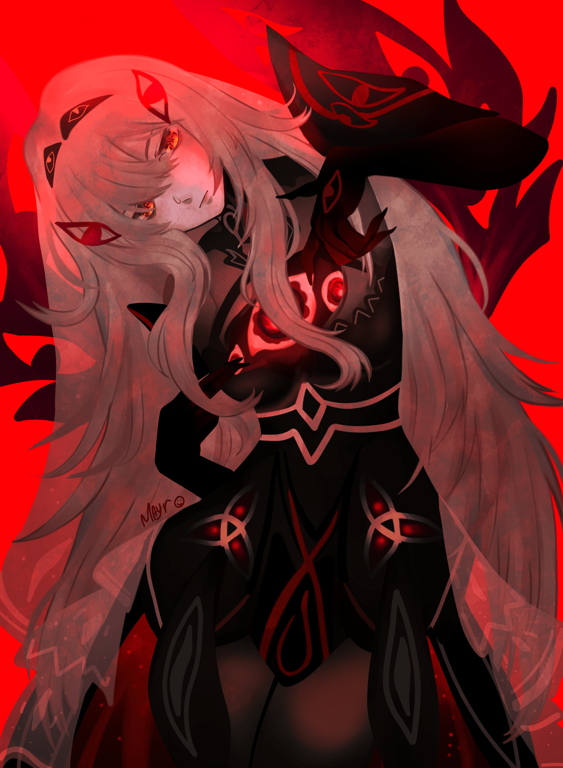 2224x3034 As The Traveler Set Their Eyes Upon The Sky. Death Looked Back At Them. Ronova Fan Art :D : R Genshin_Impact