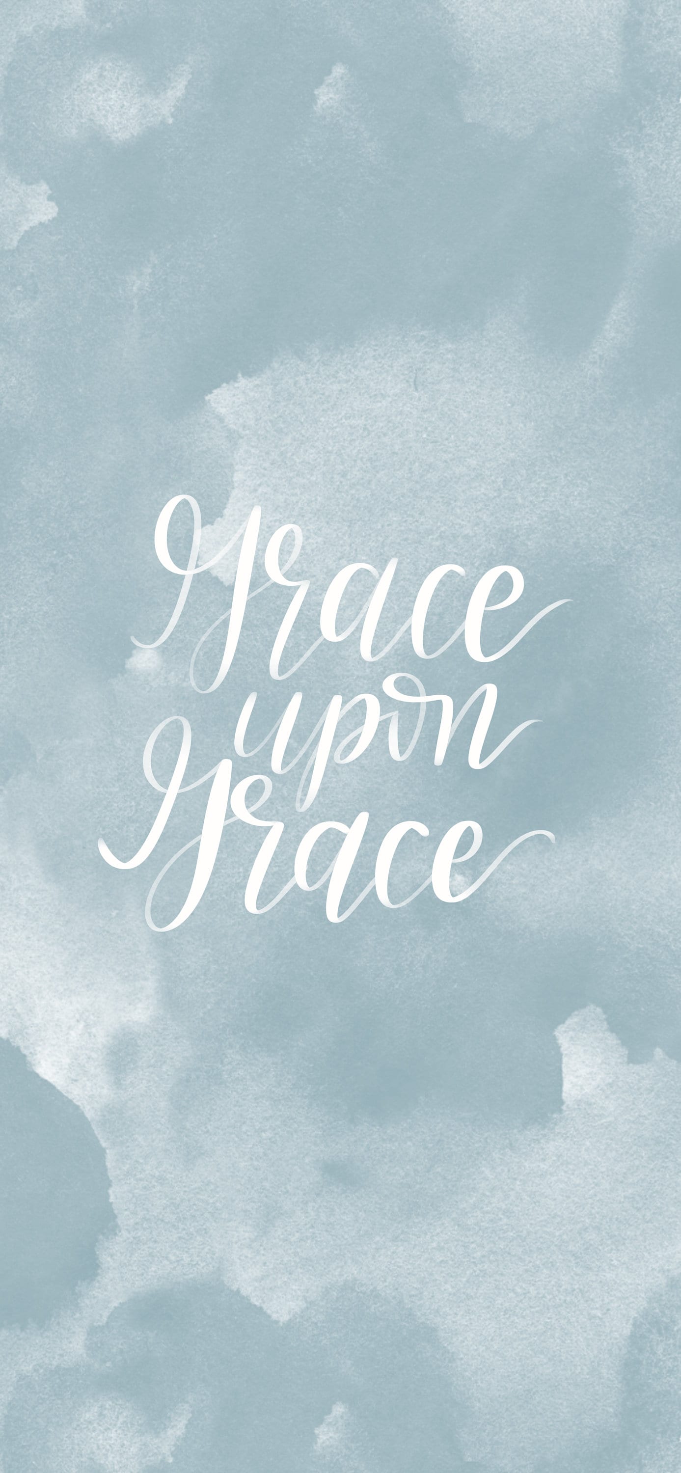 1387x3000 Grace Upon Grace Scripture Calligraphy Phone Wallpaper