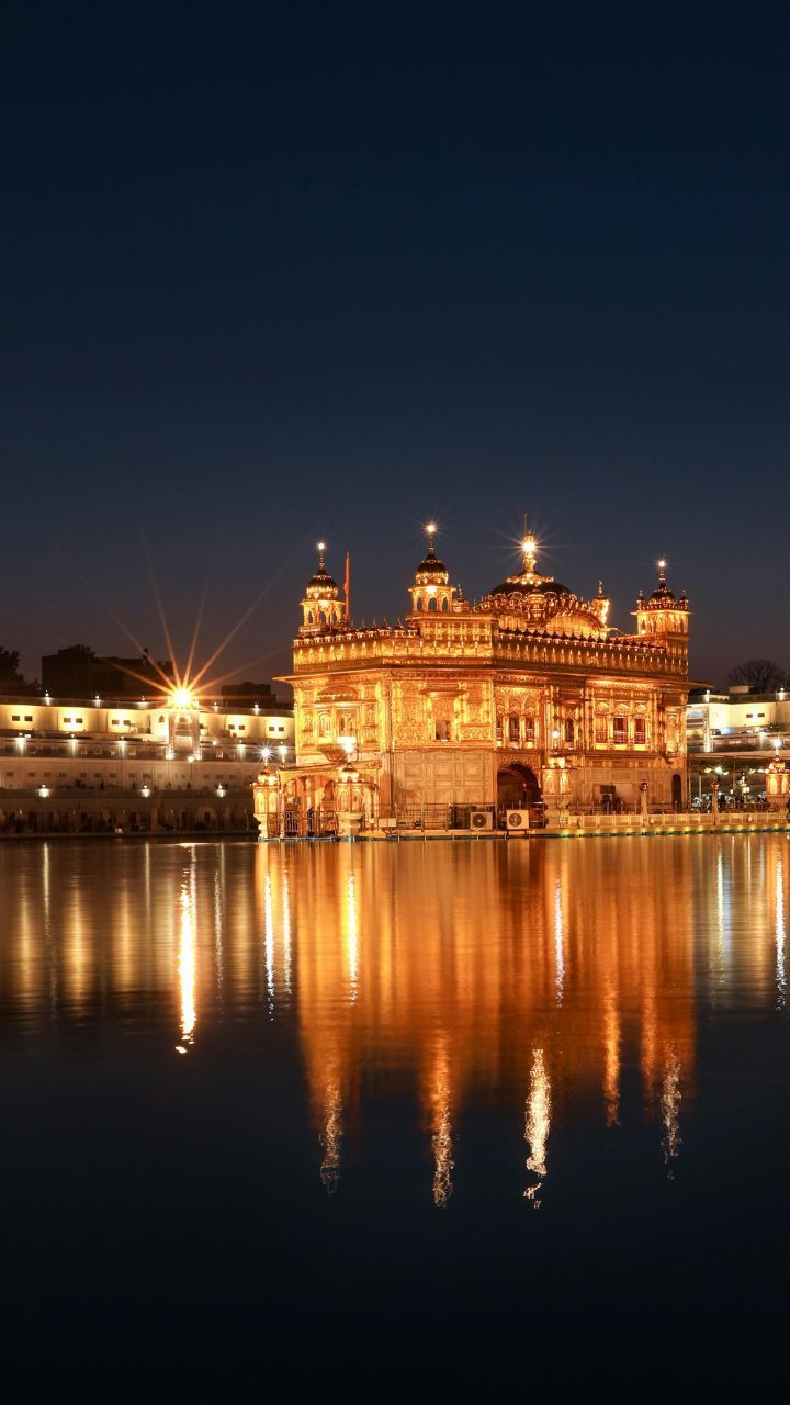 720x1280 Golden Temple At Night Is Architectural Beauty At Its Best