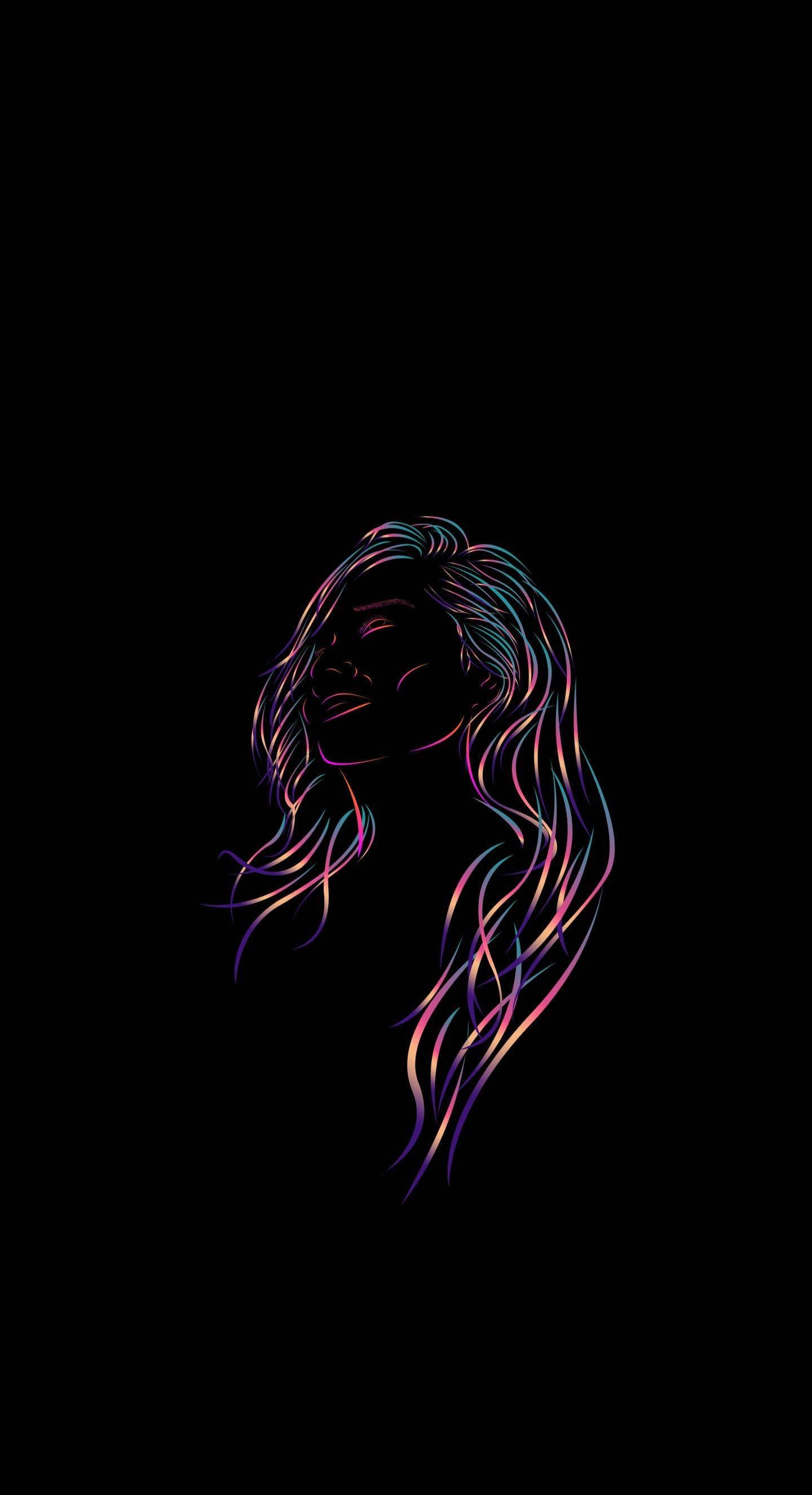 1440x2650 Download Neon Woman Artwork Best OLED Wallpaper