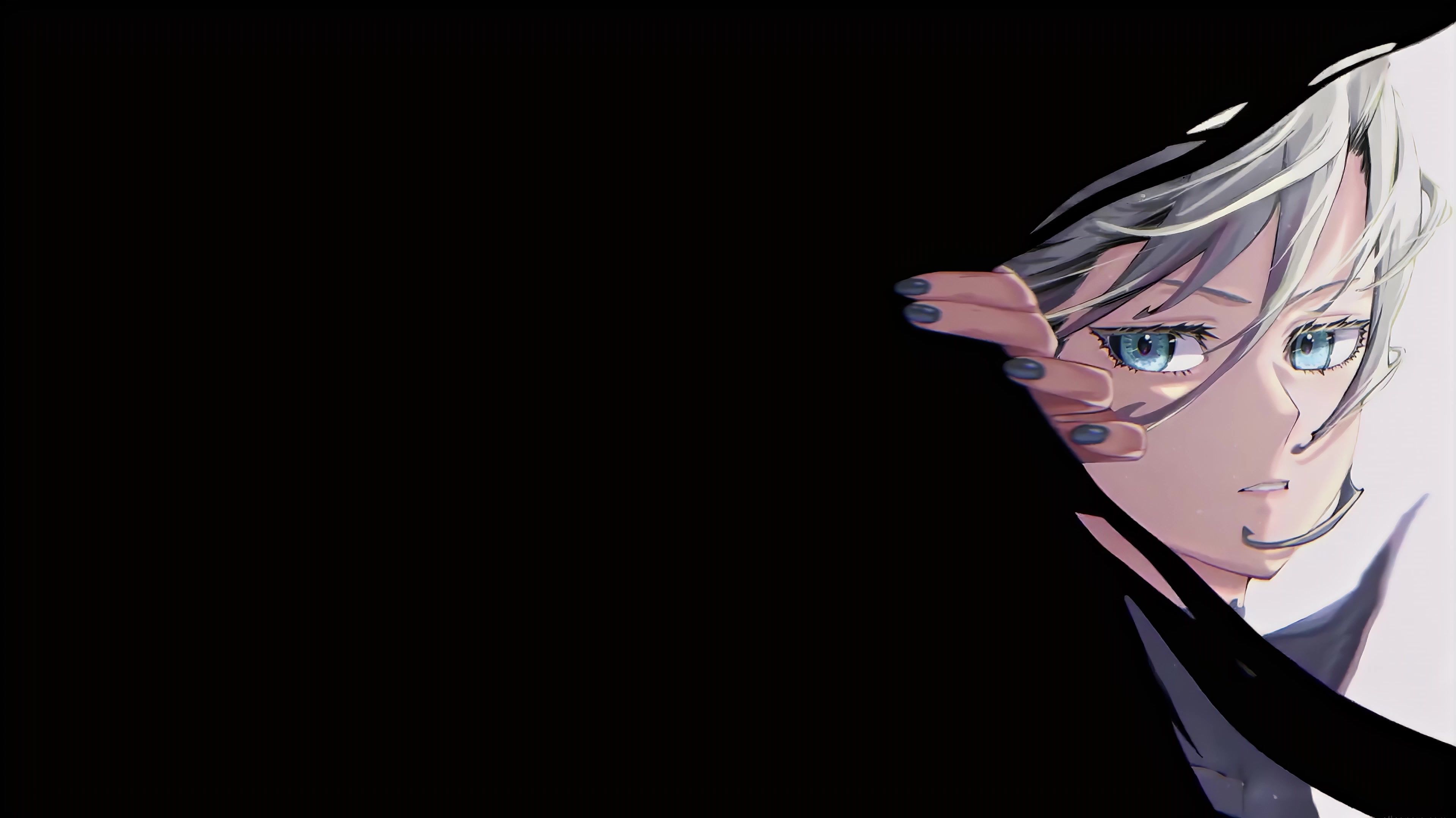3840x2160 Girl Behind Curtains Live Wallpaper