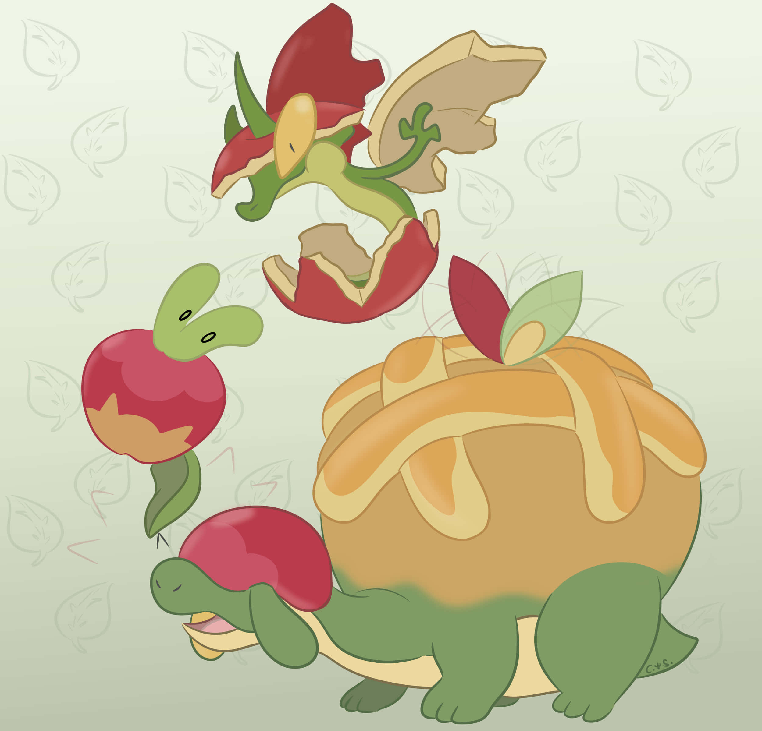 2500x2400 Download Applin With Flapple And Appletun Wallpaper