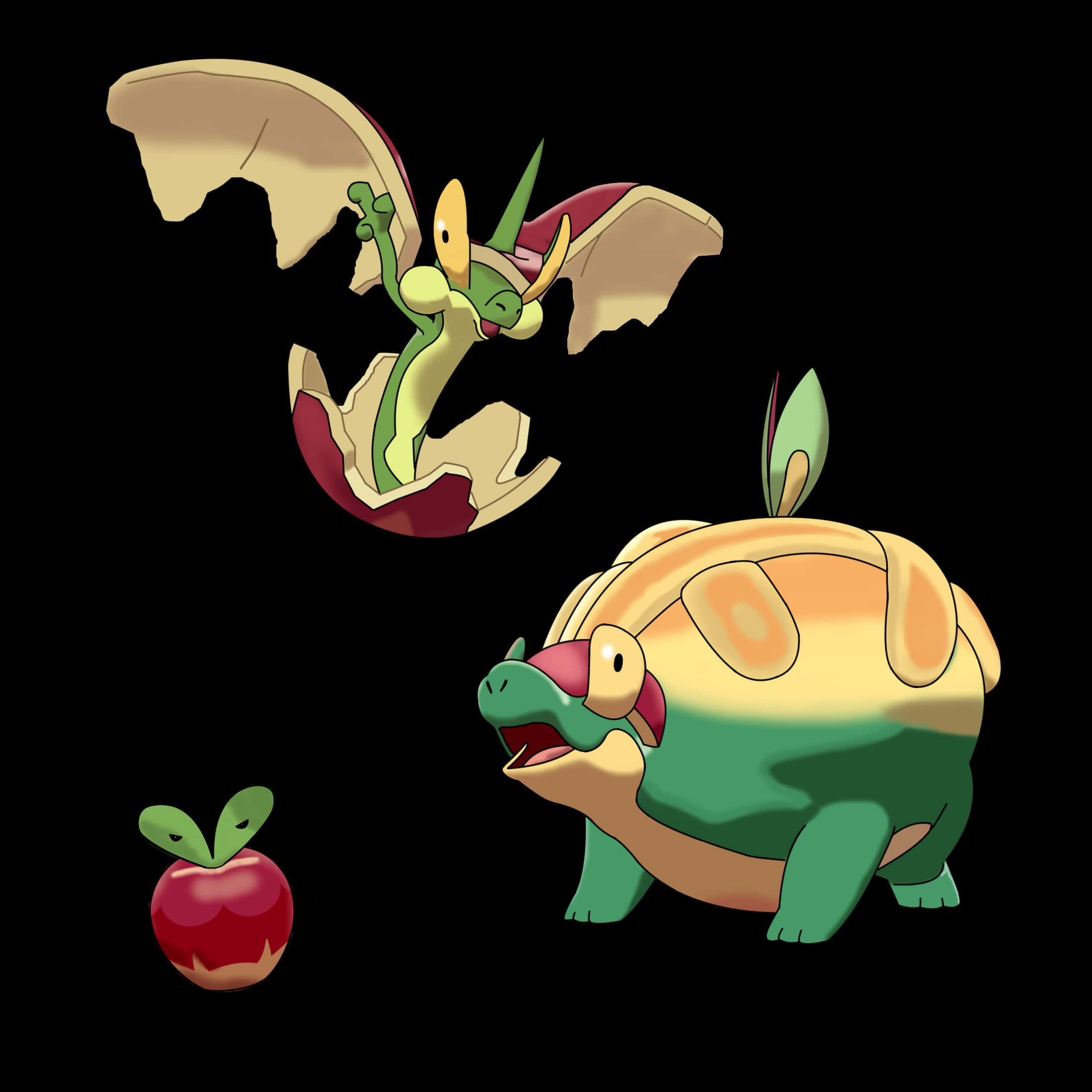 2200x2200 Download Caption: Revealing the Evolution Chain of Applin on a White Background Wallpaper