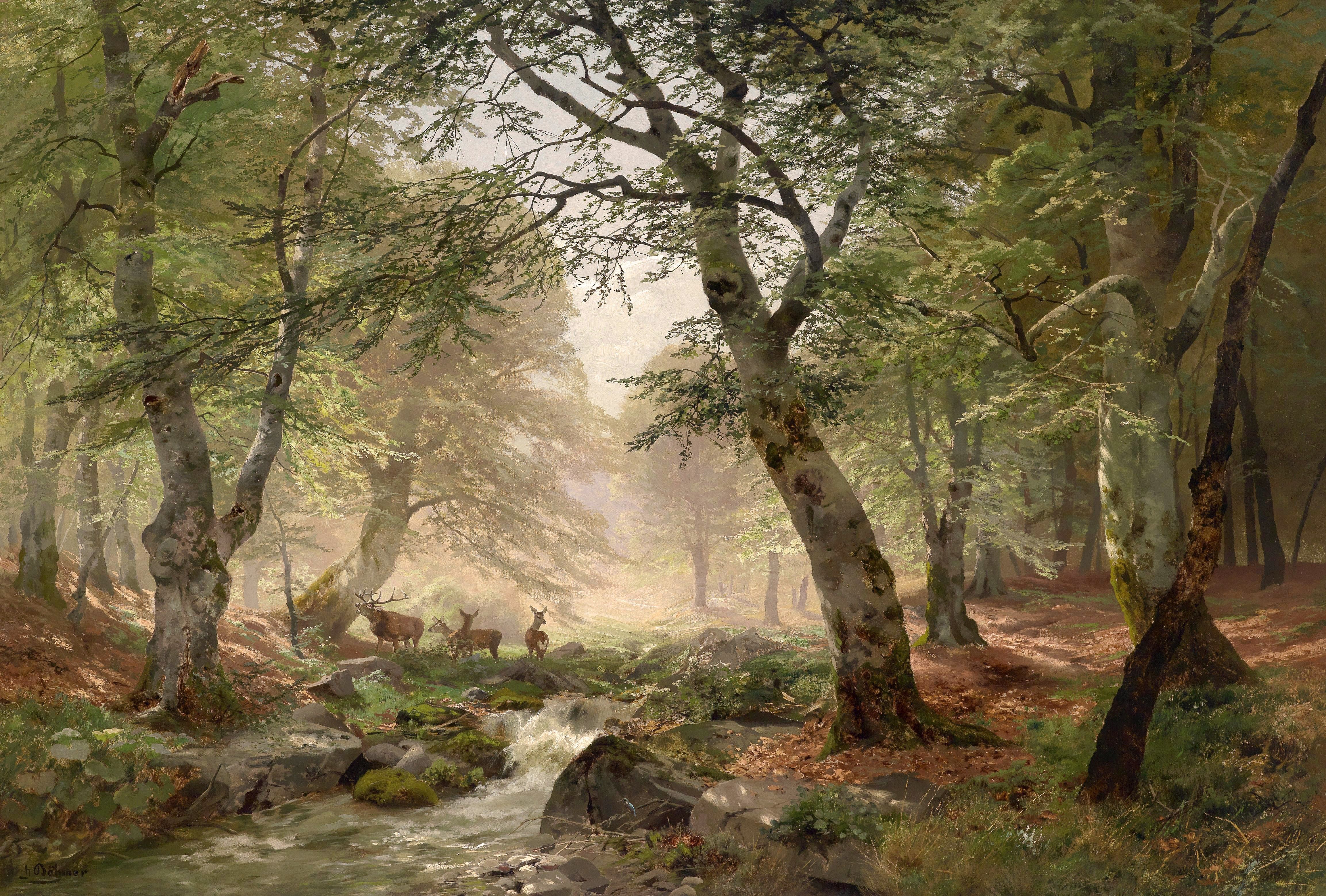 4612x3117 forest, Landscape, Classic art Wallpaper HD / Desktop and Mobile Background