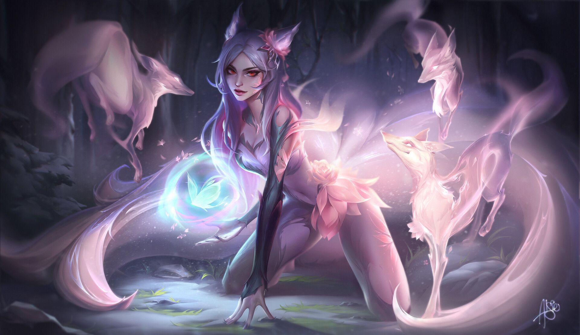 1920x1111 Faebound Ahri (Reimagining of Elderwood Chroma)