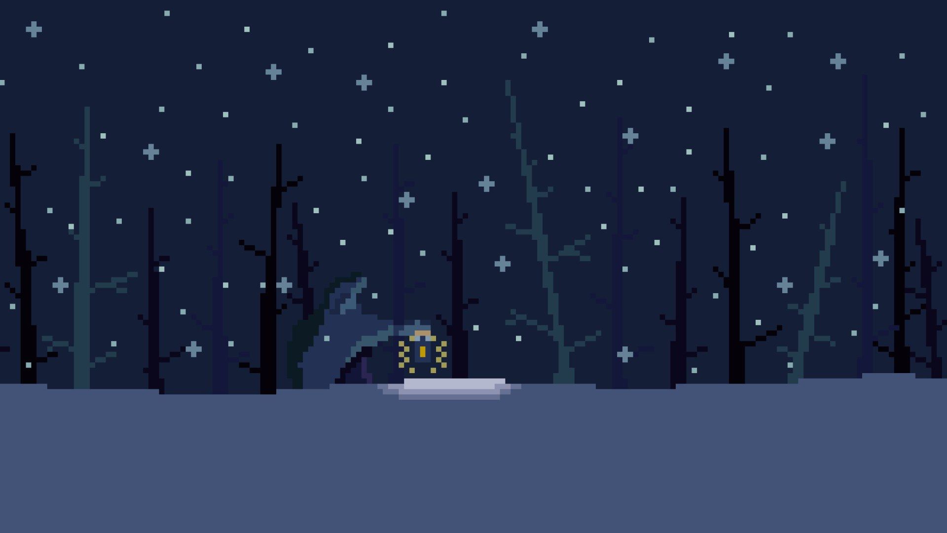 1920x1080 Winter Pixel Art Desktop Wallpaper