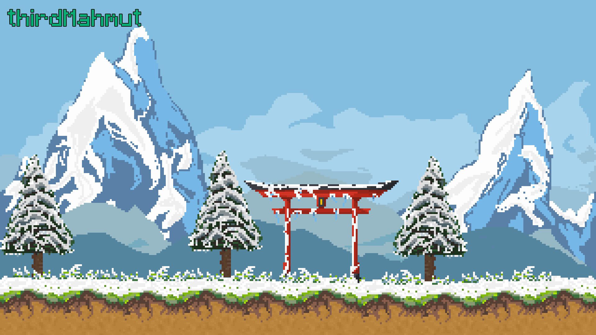 1920x1080 Winter at East Theme Pixel Art