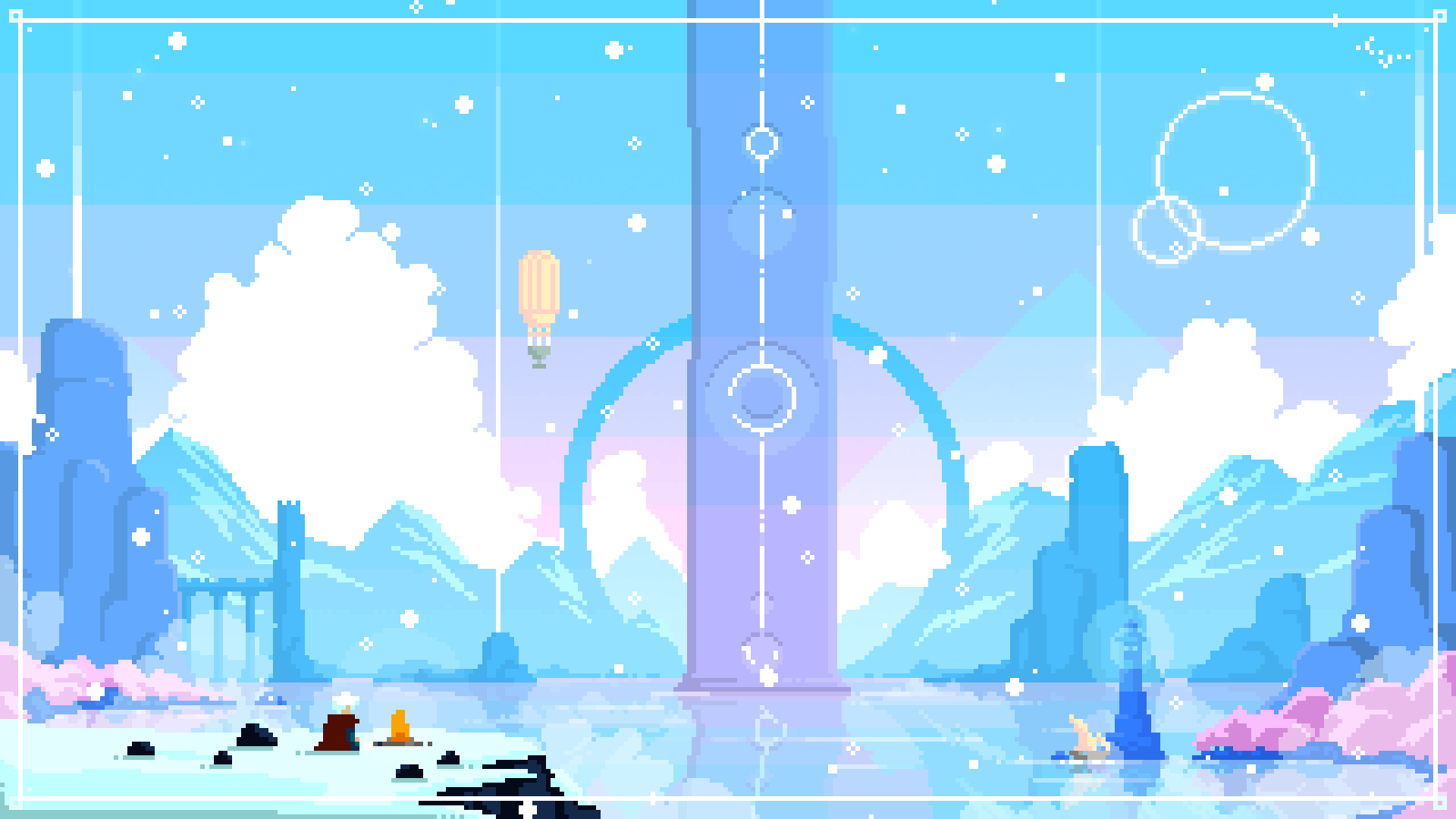 1920x1080 Snow Pixel Art Wallpaper