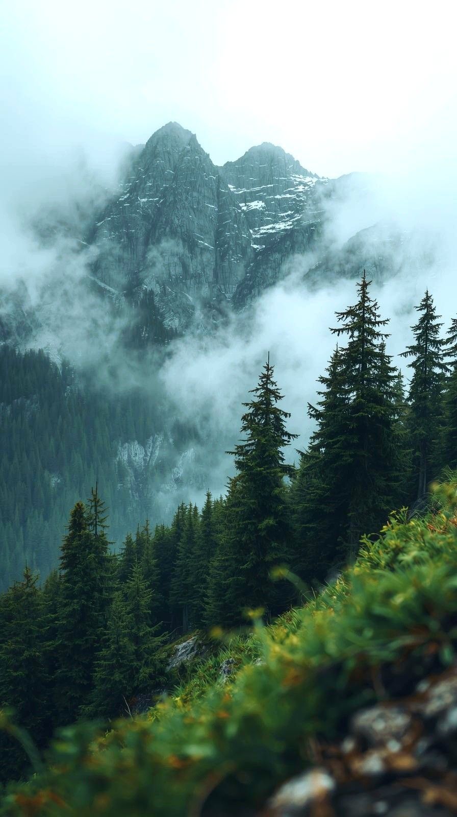 896x1600 Mountain Forest 4k