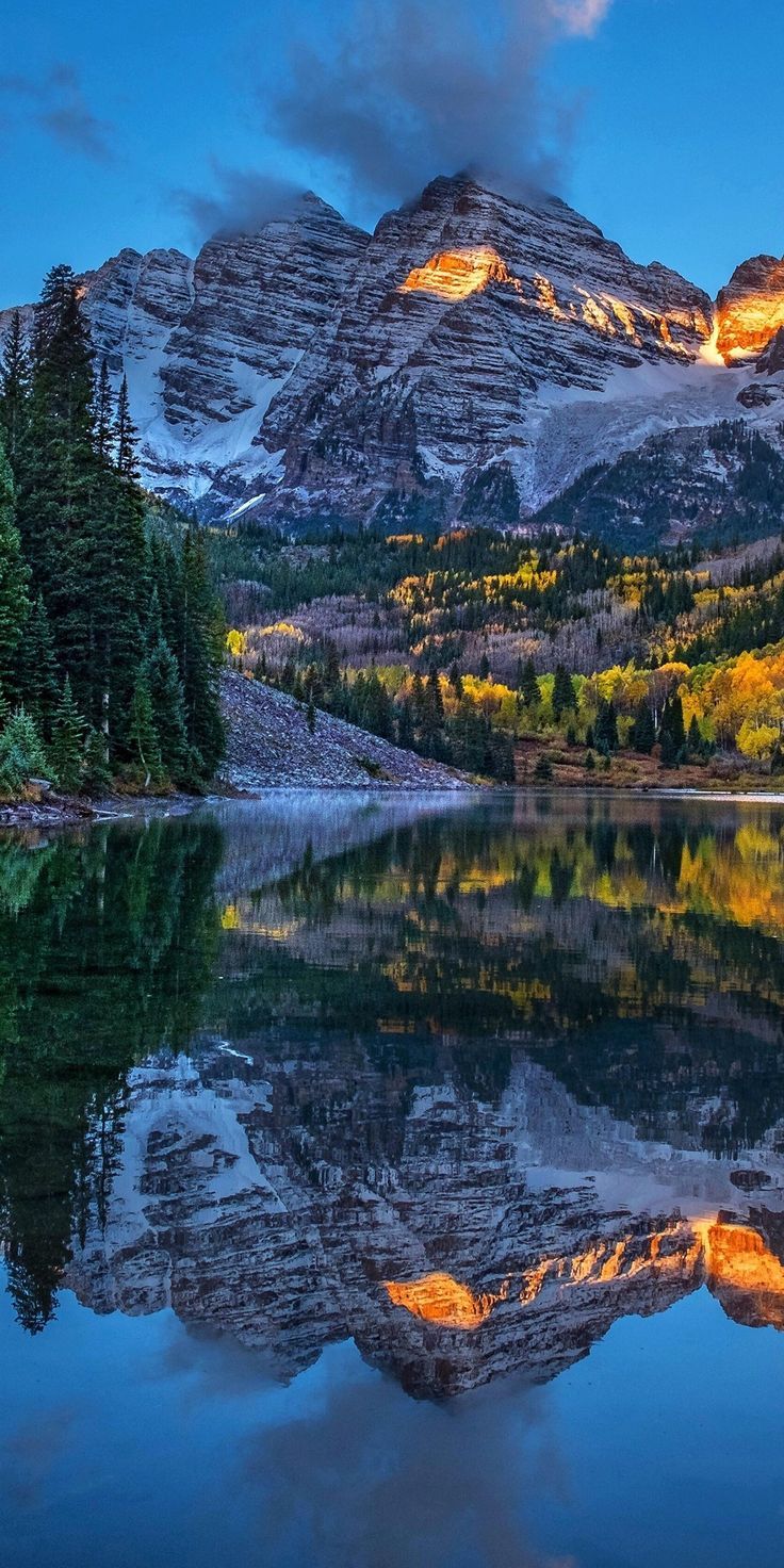 736x1472 Sunny day, forest, mountains, lake, reflections, nature, 1080x2160 wallpaper