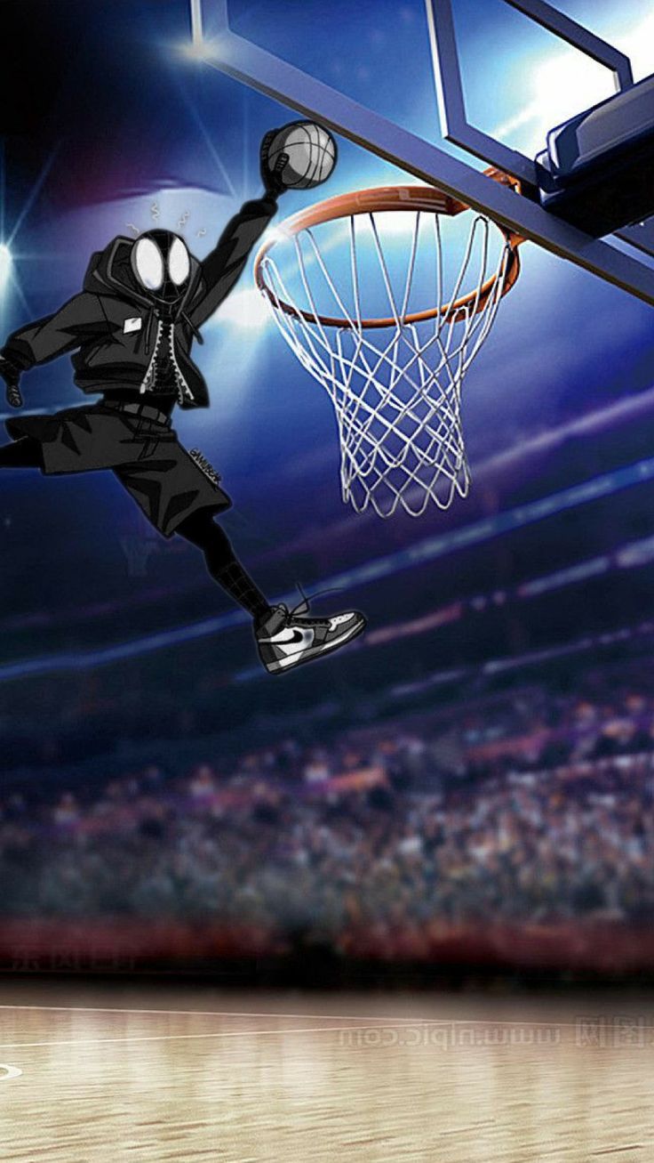 736x1307 Basketball Wallpaper Basket Miles Morales Spiderman Play Basketball
