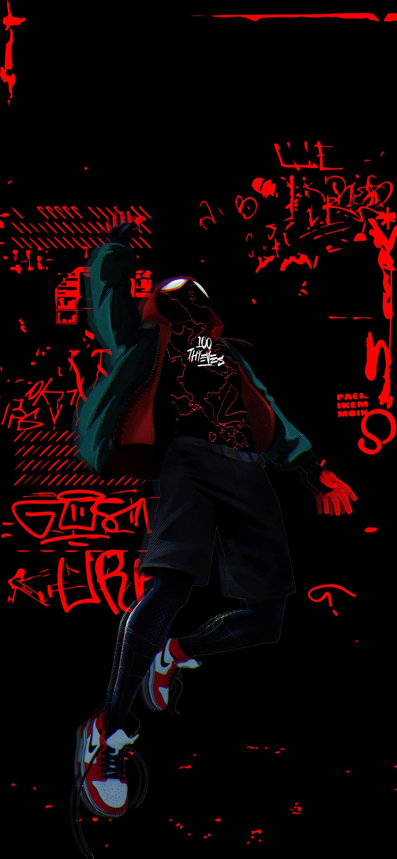 1284x2778 Miles Morales x 100 Thieves