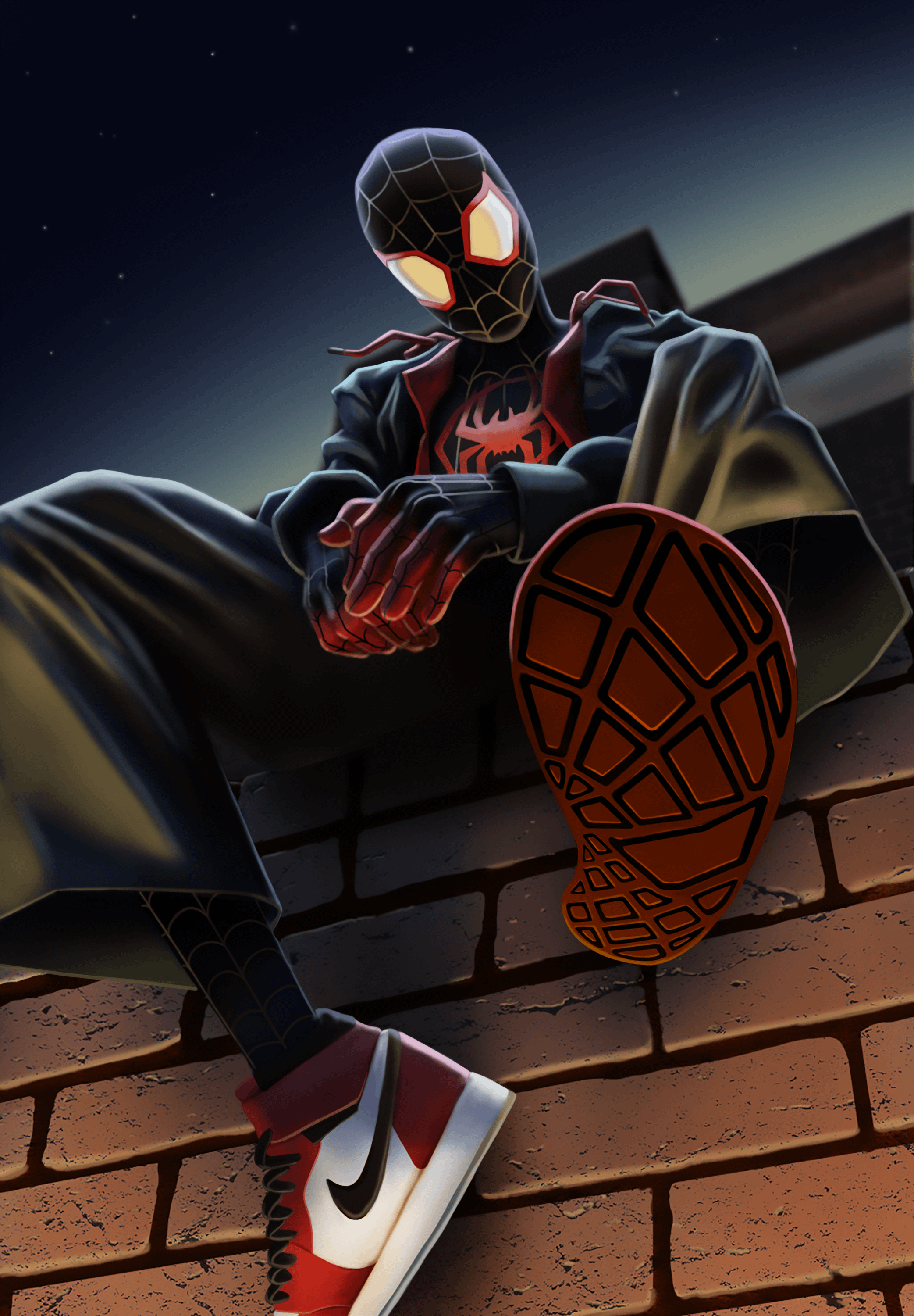 2085x3000 Spiderman Morales (ig: gianluca_scuoch) painting made with Photohop ( 14 hours of work)