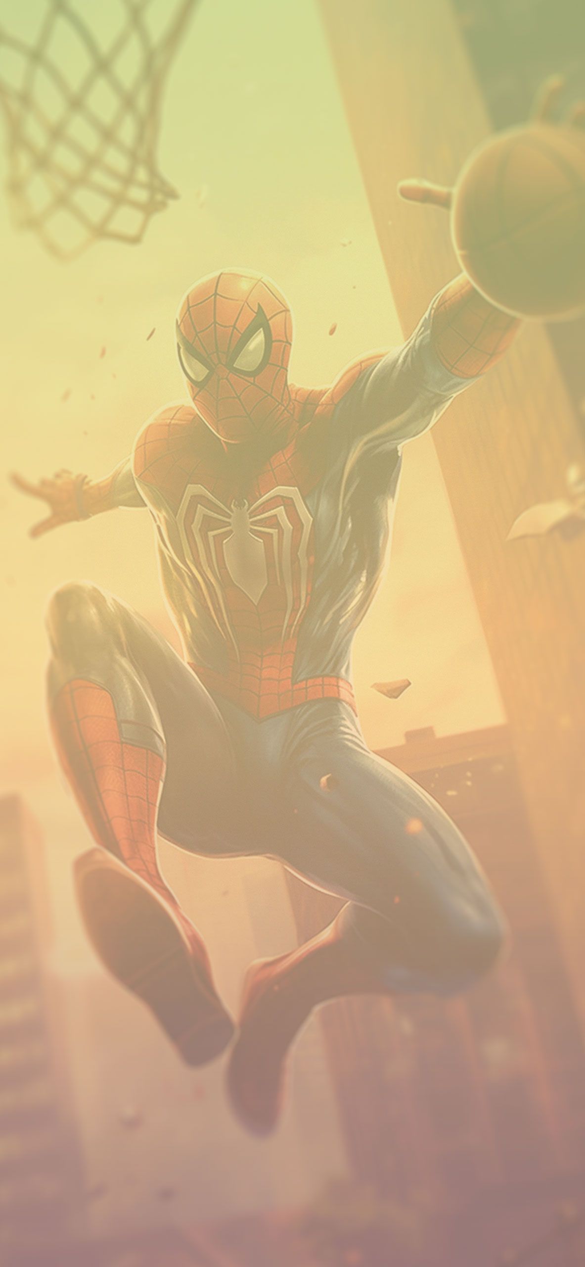 1183x2560 Spider Man Playing Basketball Wallpaper Man Wallpaper