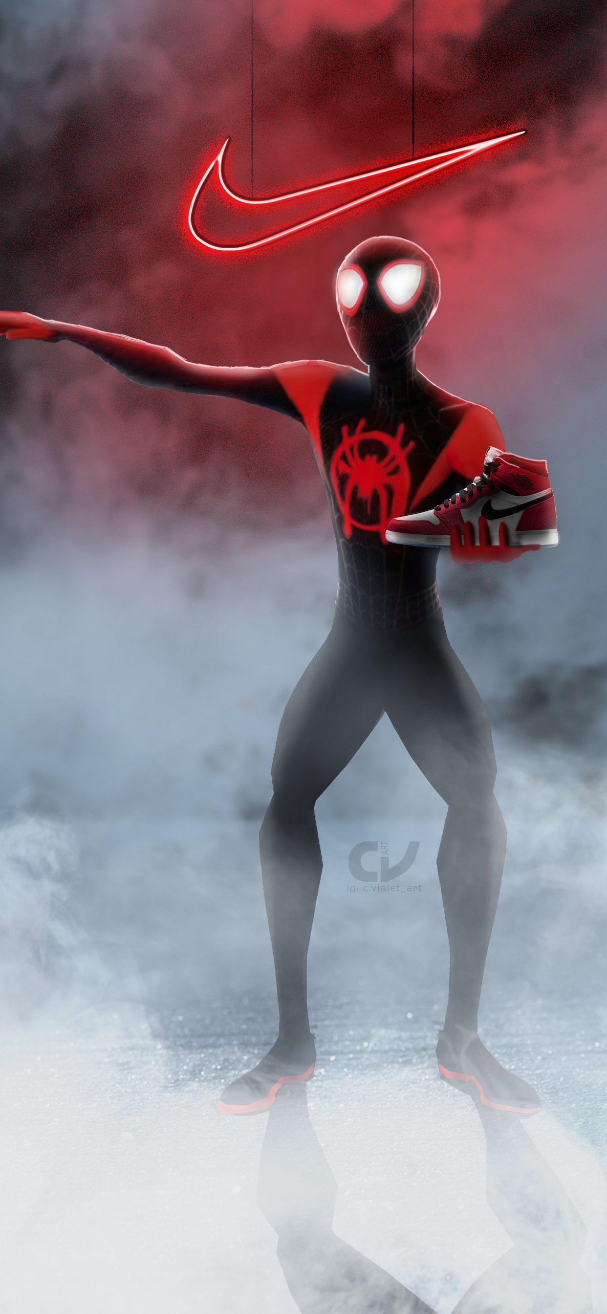 1242x2688 Spiderman Nike Wallpaper
