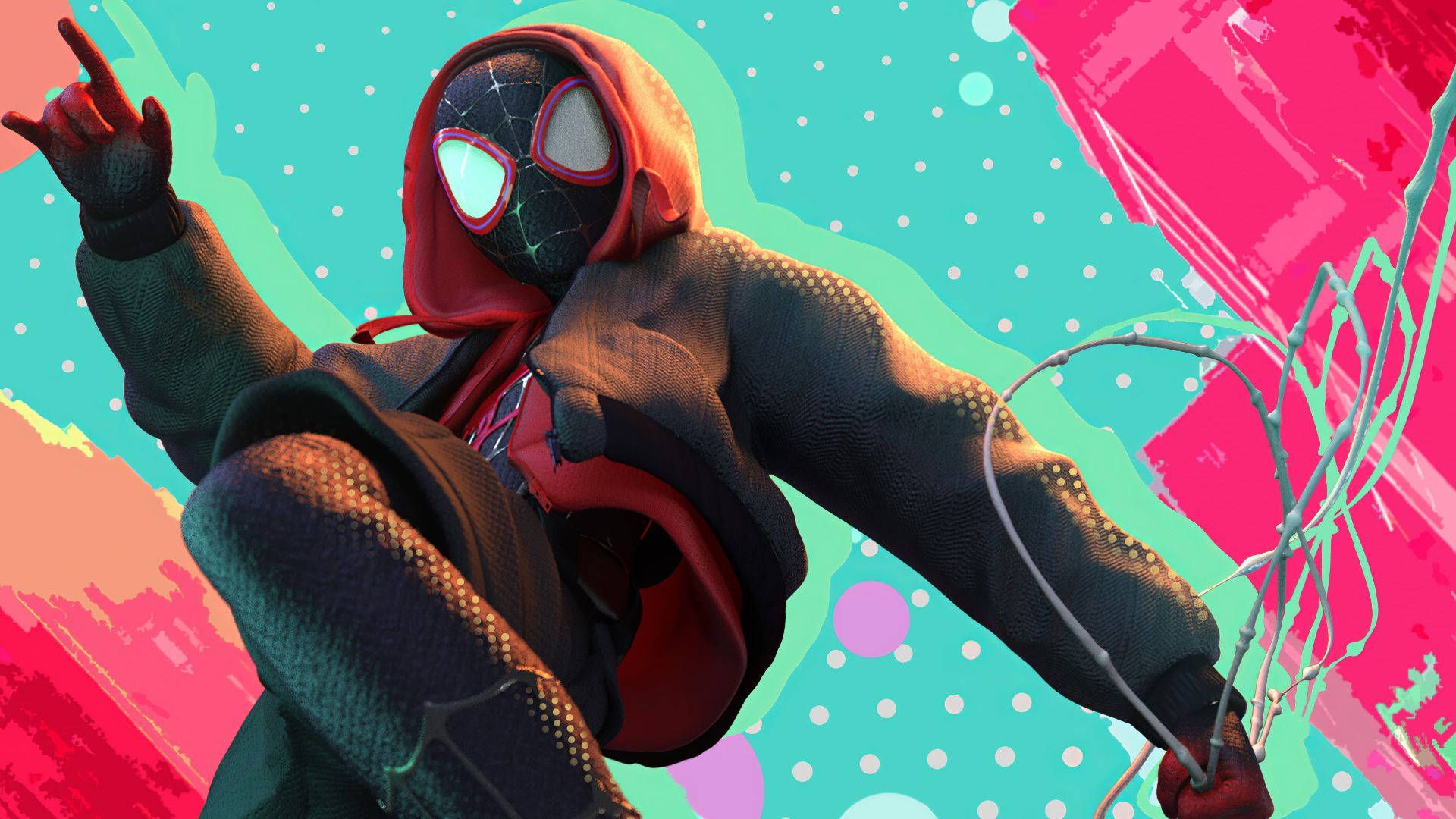 1920x1080 Miles Morales Drip Wallpaper