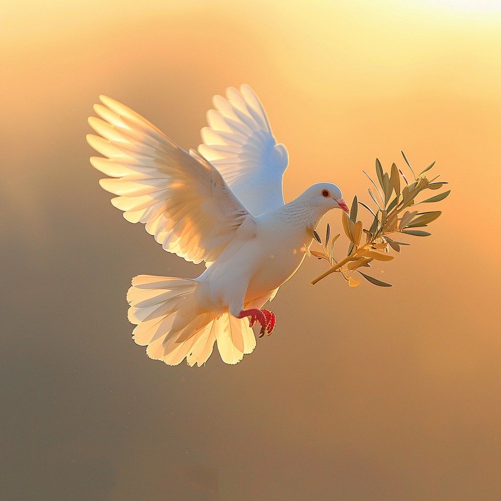 1024x1024 Download Dove Carries Peace Image, Peace, Sunset
