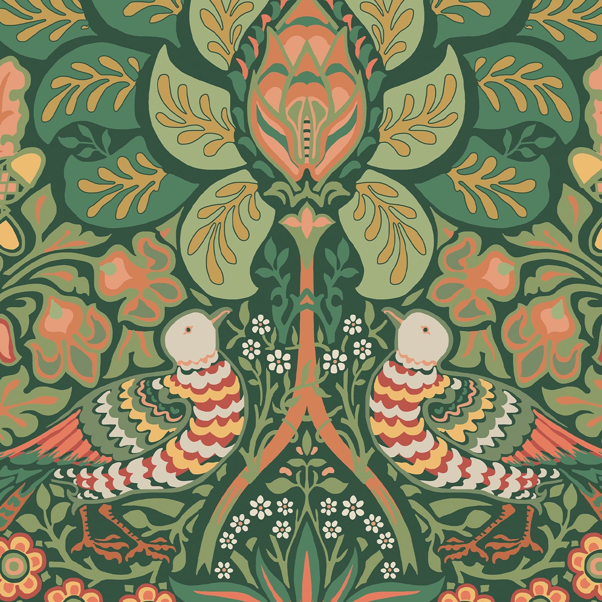 2000x2000 William Morris Dove & Rose Woodland Wallpaper