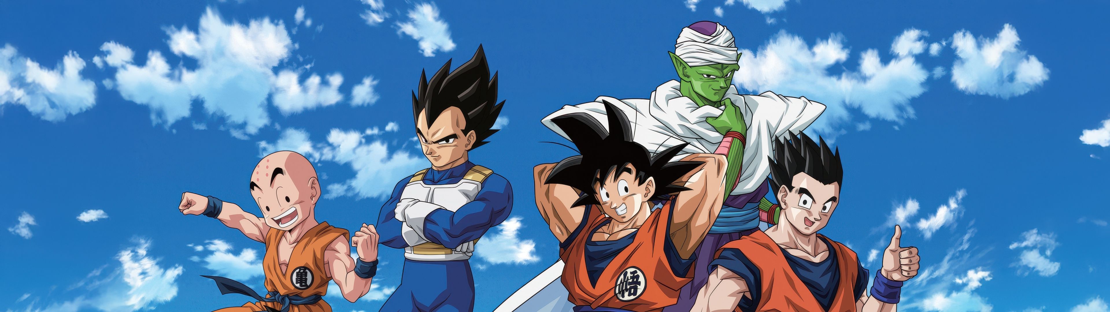 3840x1080 Dragon Ball Super Wallpaper 4K, Group, Character poster, 5K, Goku