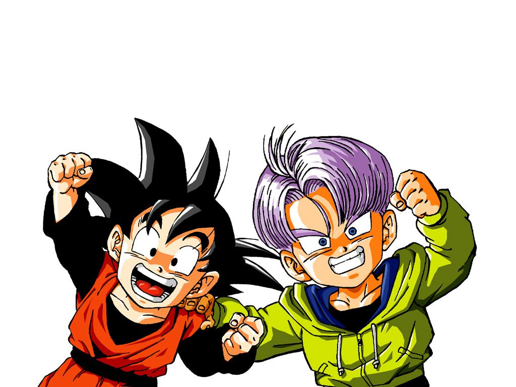 1024x768 Desktop wallpaper: Dragon Ball Z, Goten (Dragon Ball), Anime, Smile, Trunks (Dragon Ball) 4K free download for PC. 1475944