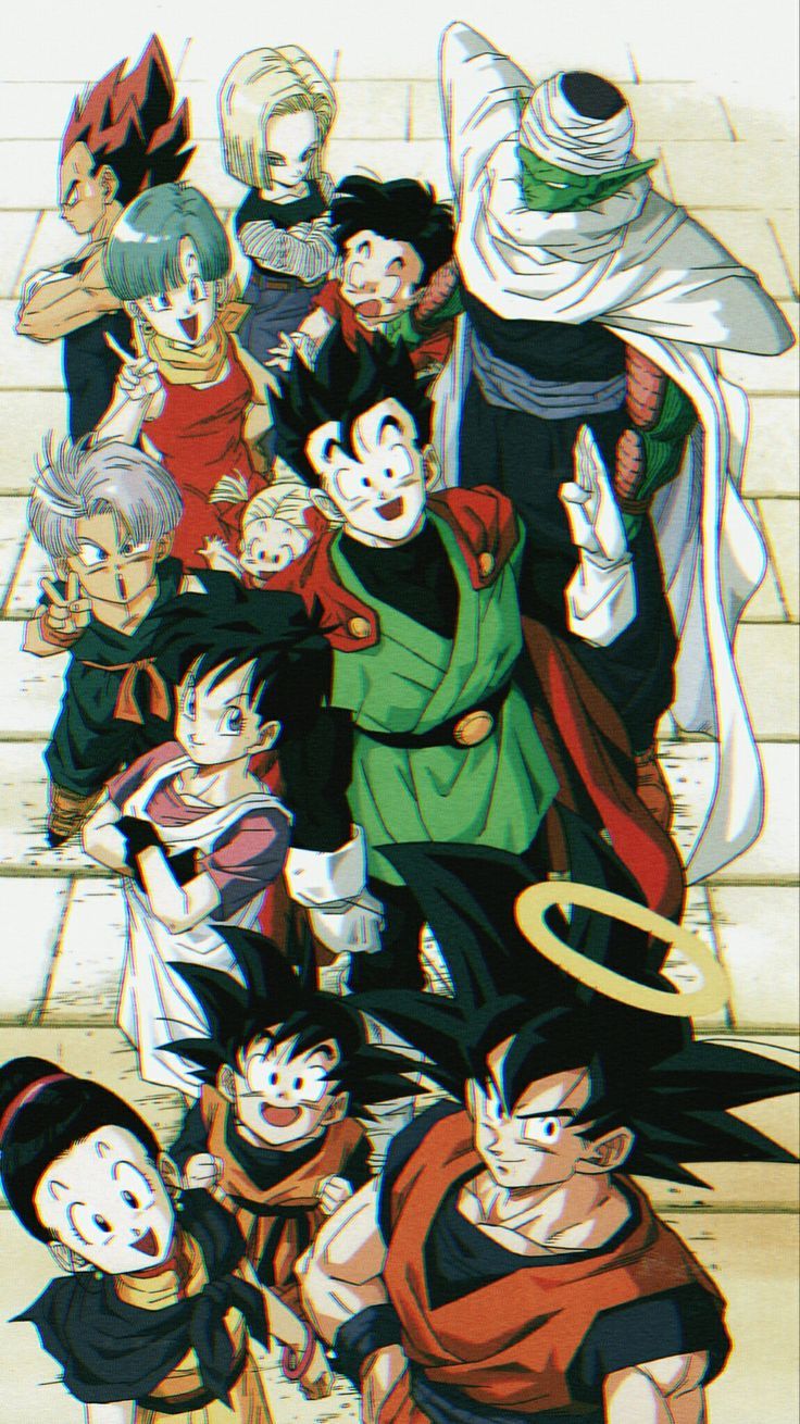 736x1310 Dragonball gt wallpaper. Dbz all characters wallpaper, Dragon ball group photo, Dbs