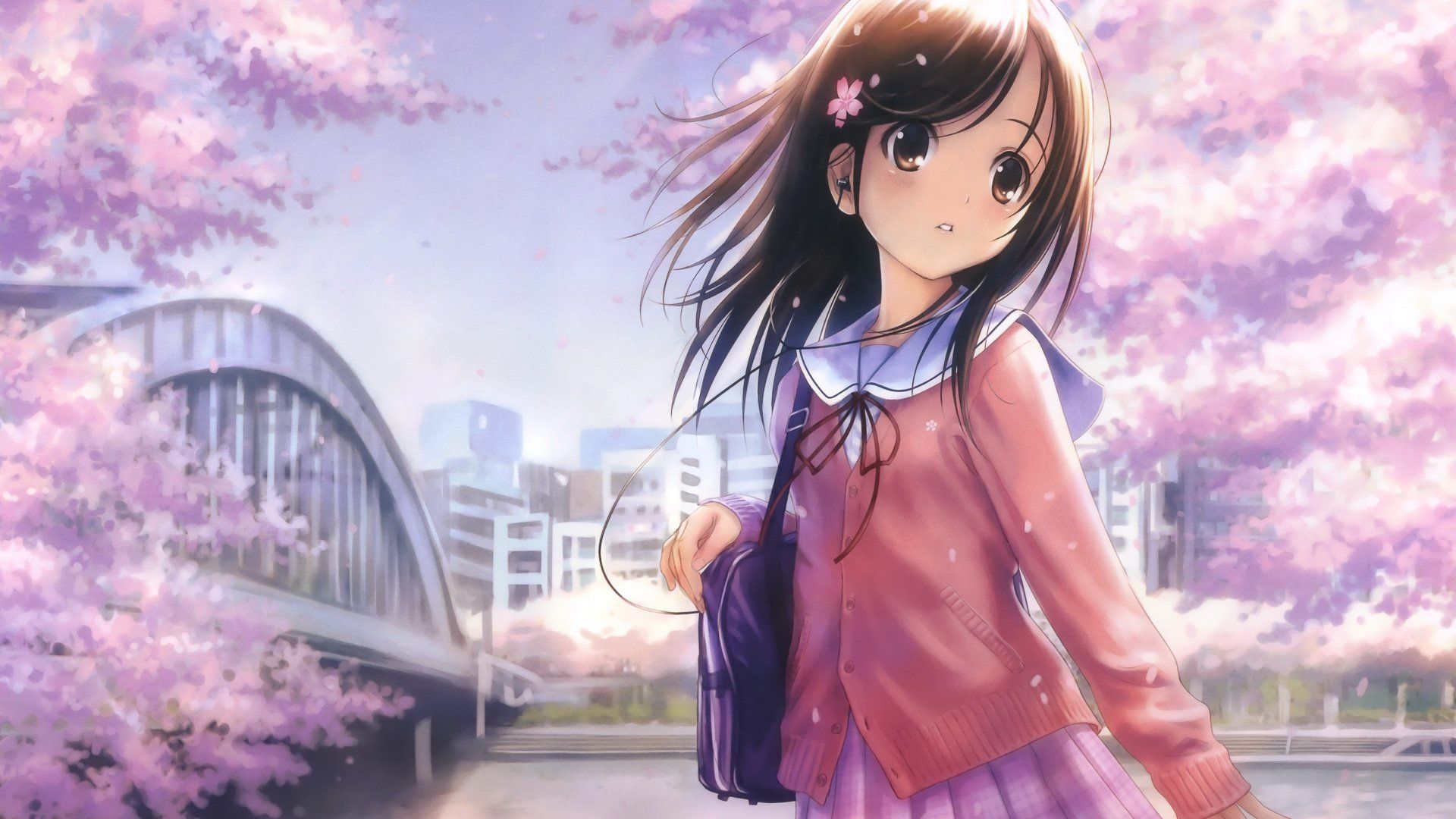 1920x1080 anime, Girl, Beauty, Happy, Love, Girls, Beautiful, Sweet, Lovely Wallpaper HD / Desktop and Mobile Background