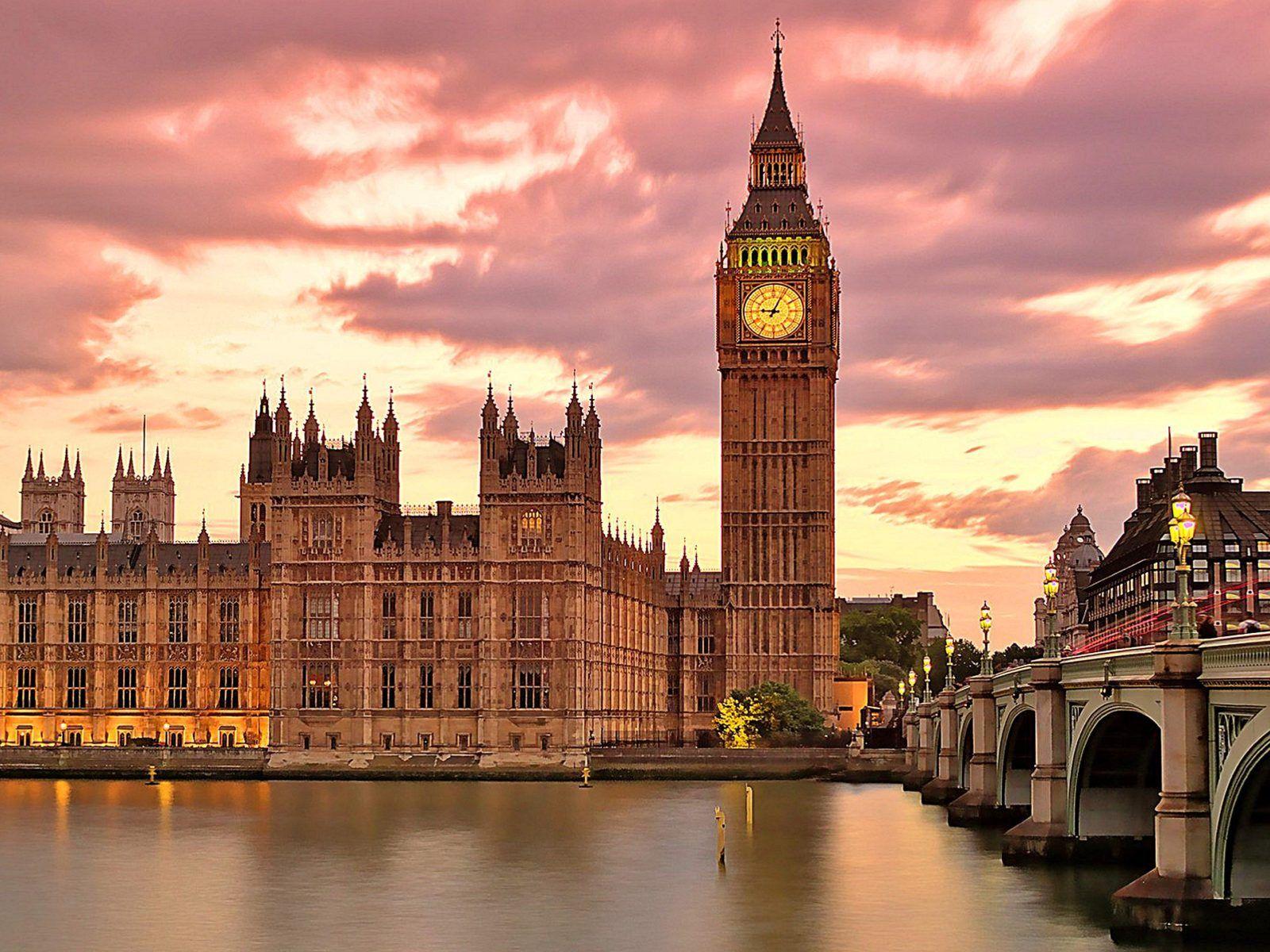 1600x1200 Big Ben Great White Clock In London Palace Westminster Bridge Over River Thames Sunset Uk Wallpaper For Deskx2160 :