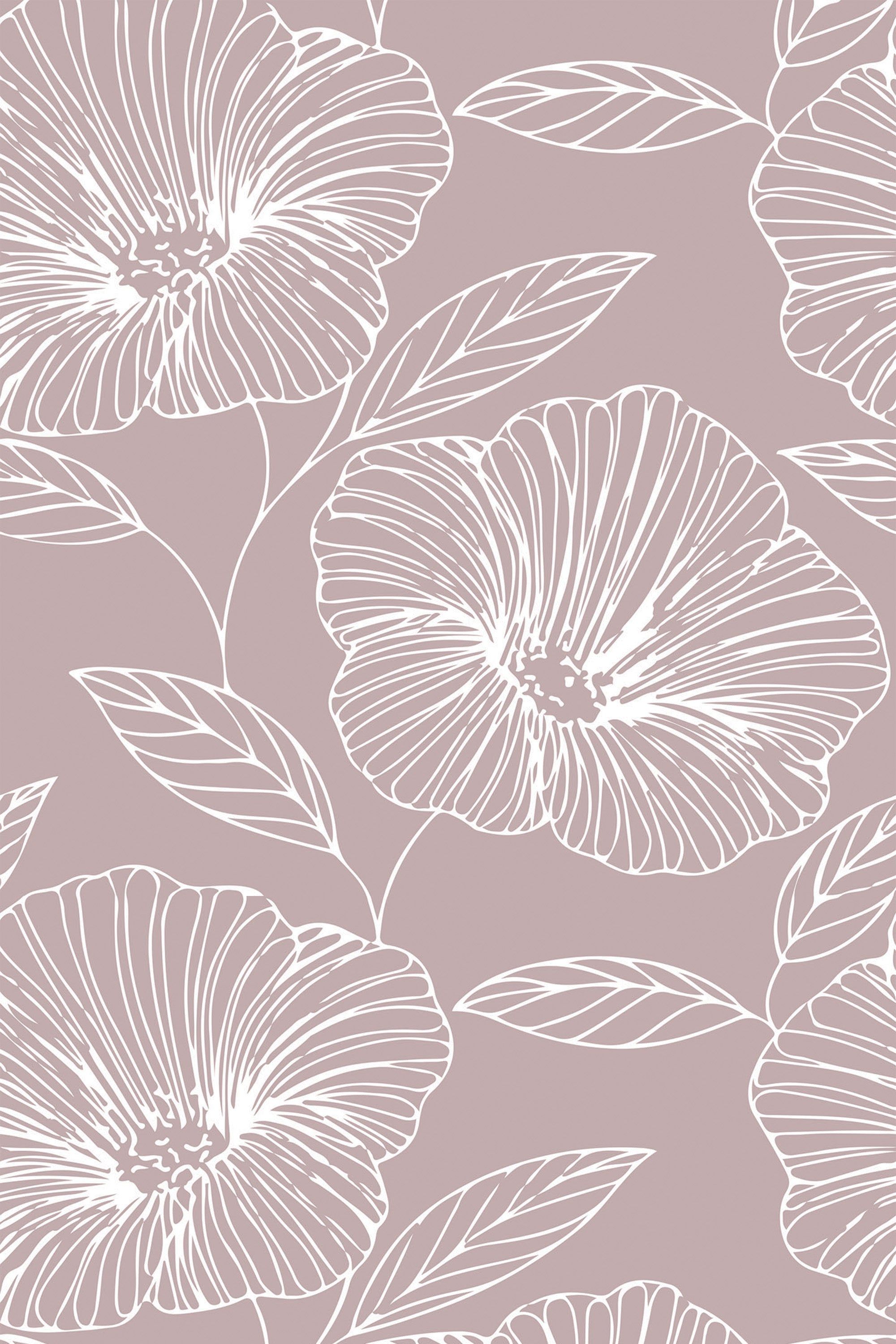 2000x3000 Floral line art Peel and Stick Removable Wallpaper